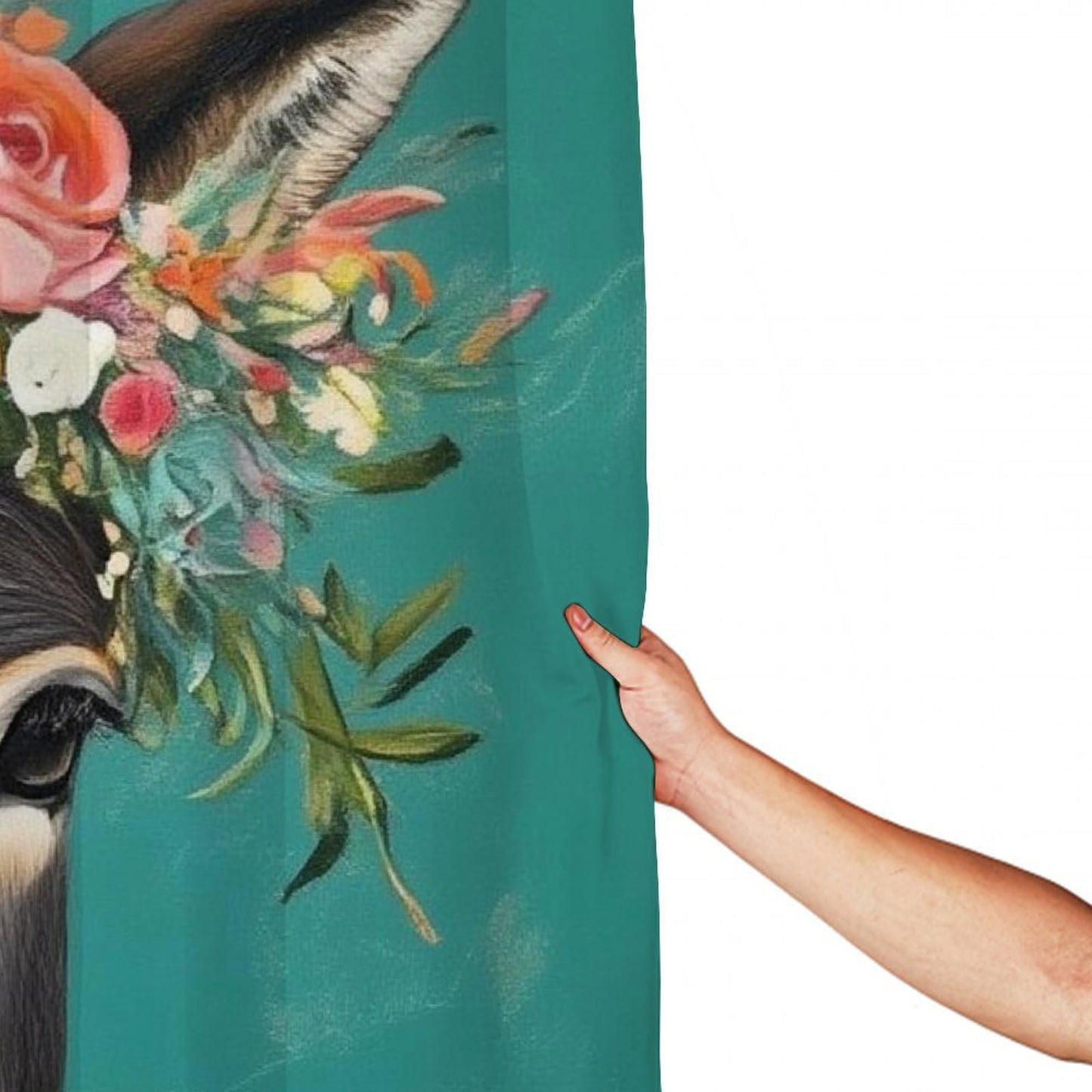 Meaudiwes Shower Curtain Set, Donkey Animals Bathroom Decoration with Curtain Hooks, 72"x 70"