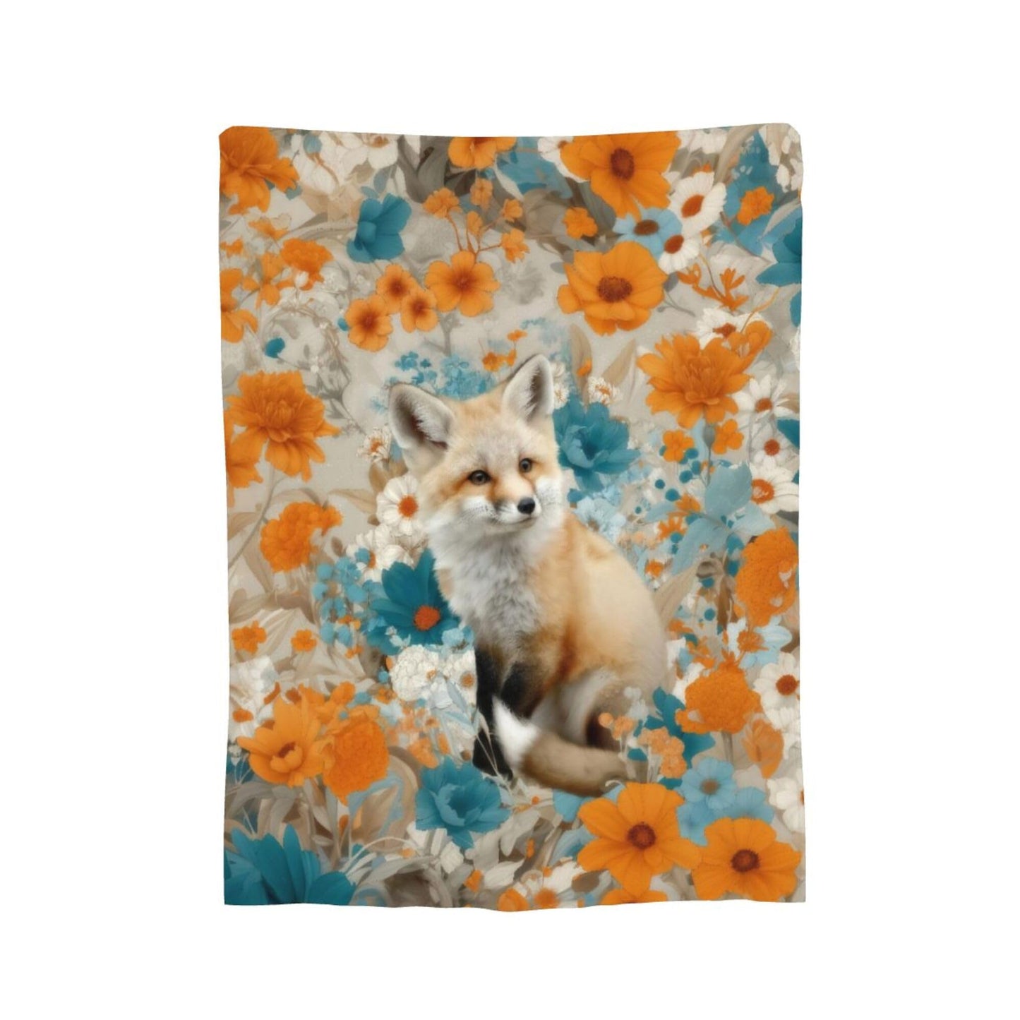 Fox Blanket Fox Decor Cozy Animal Throw Super Soft Plush Flannel Fleece Blanket Gift for Kids Adults Men Women Ultra Warm & Lightweight Flannel, 50"X40"