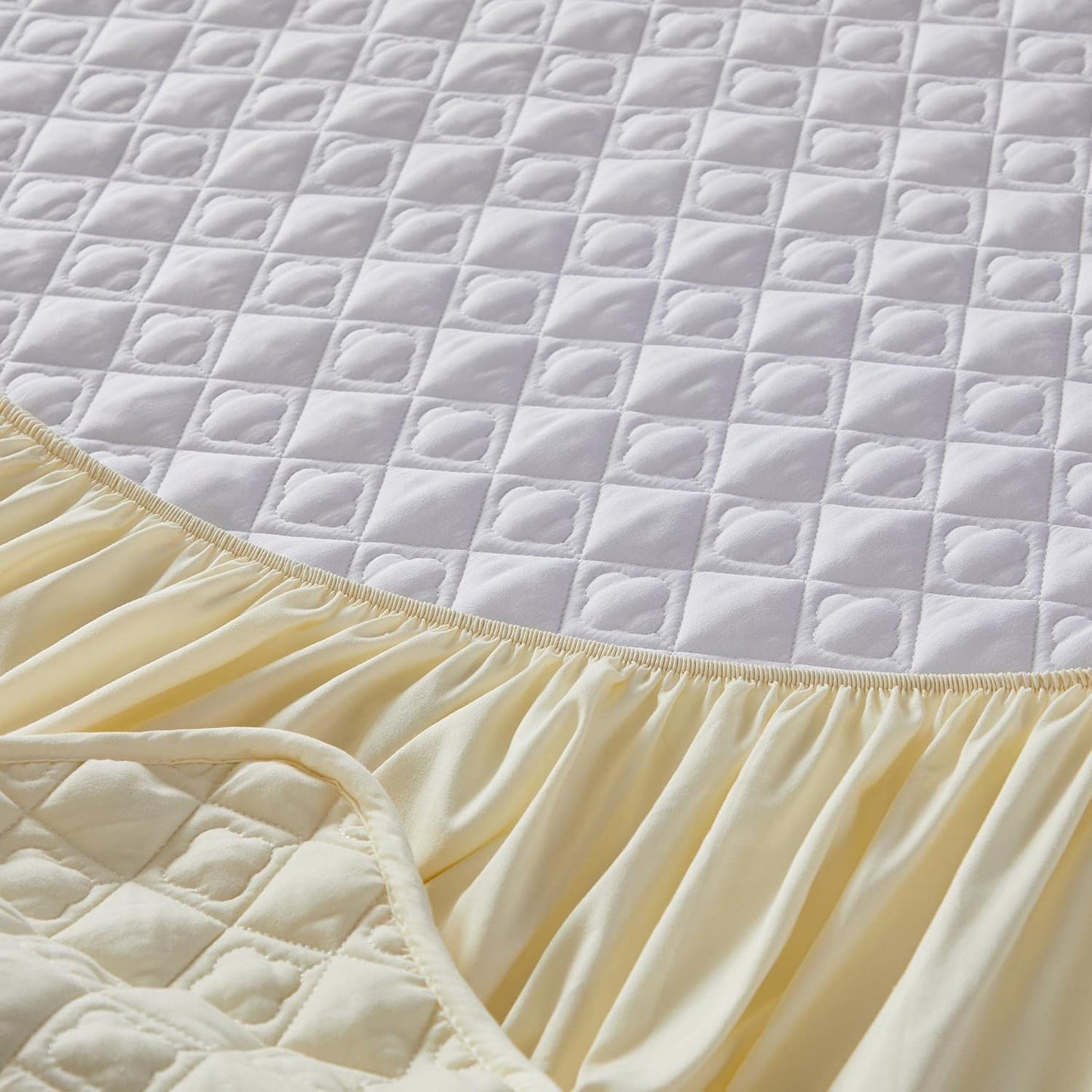 Cotton Quilted Mattress Protector Topper, Deep Pocket, Non-Slip for 18'-24' Mattresses