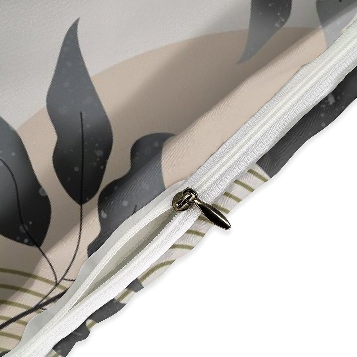 Lnepty Mid Century Leaf Bedding Set,Boho Grey Tropical Plant Palm Leaves Abstract Minimalist Geometic Modern Comforter Set with Pillowcase for Bedroom Bed Decor，Twin 86"x70"