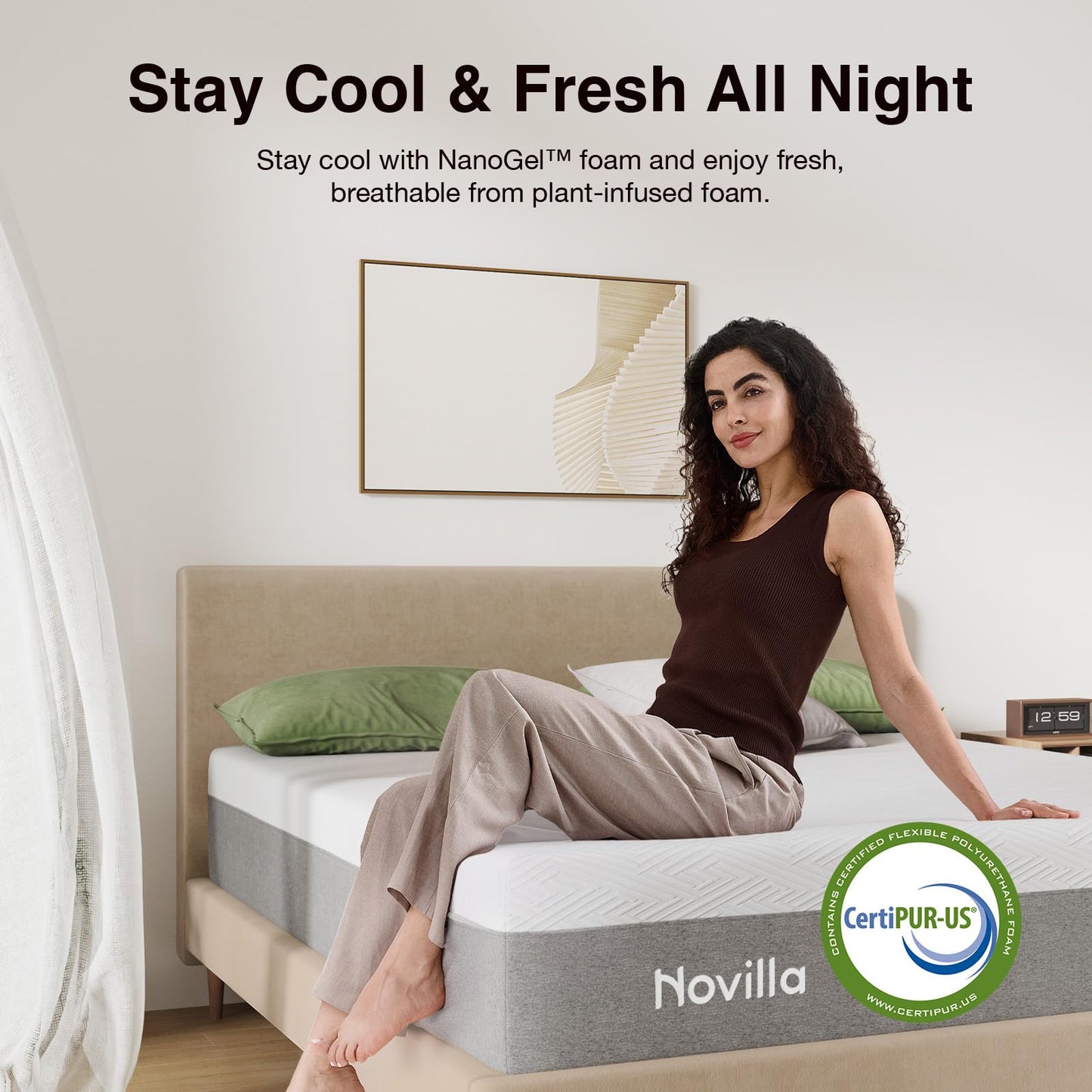 Novilla Bliss Twin Mattress, 10 Inch Gel Memory Foam Twin Mattress in a Box for Cooling Comfort & Pressure Relieving, Target Zoned Support for Back Pain Relief, Medium Plush Feel