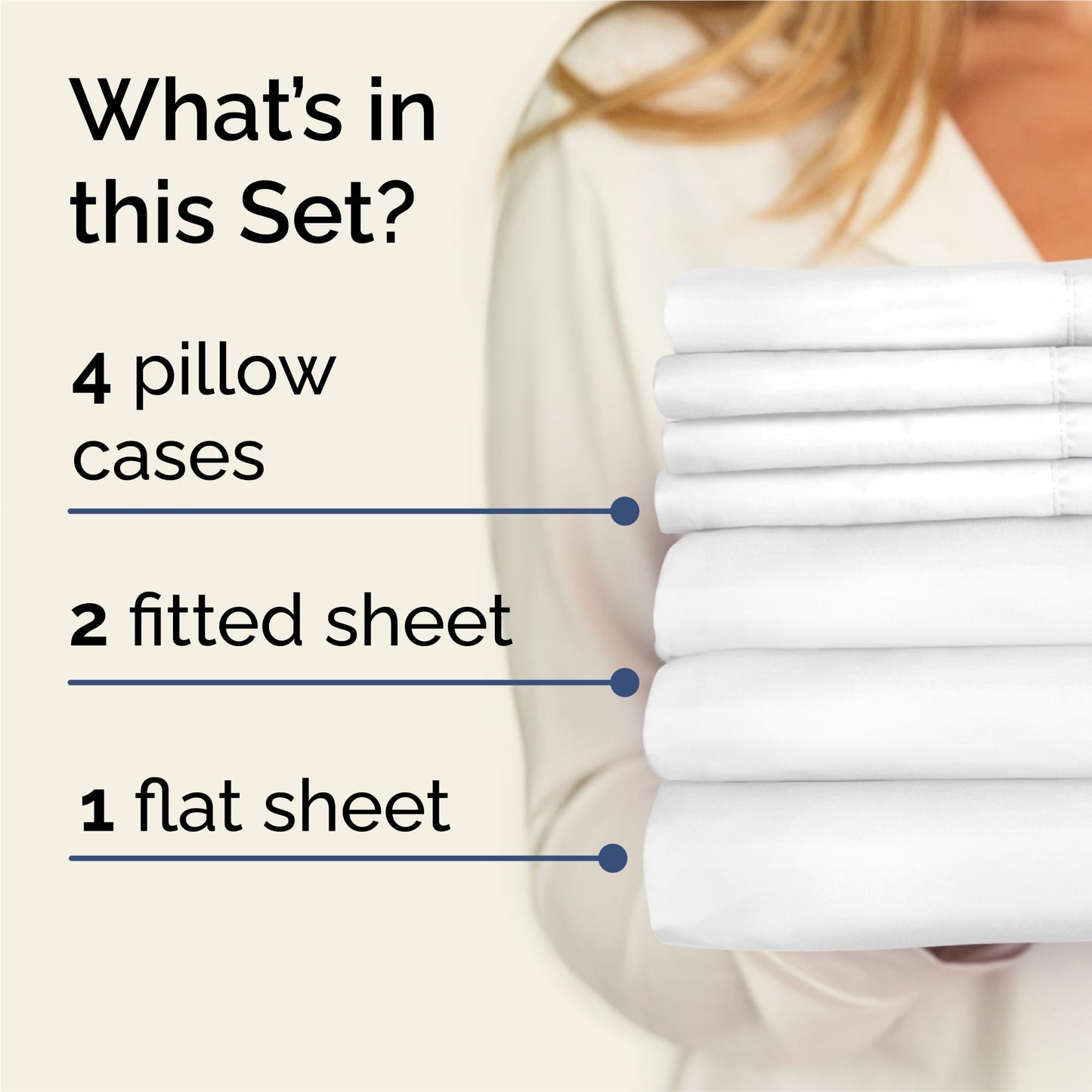 Split King 7 Piece Sheet Set - Comfy Breathable & Cooling - Ultra-Soft Hotel Luxury Bedding Set w/ 8-16 Inch Deep Pockets - 1 Flat & 2 Fitted Sheet & 4 Pillowcases - Wrinkle Free & Easy Care - White