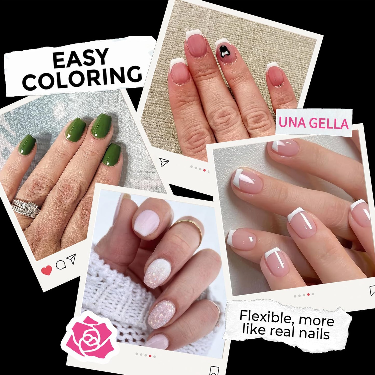 UNA GELLA Extra Short Coffin Nail Tips: XS 216pcs Pre-shape Press on Nails Extra Short Coffin Gel Tips Full Cover Acrylic Fake False Nails Extension 12 Sizes Gelly Tips