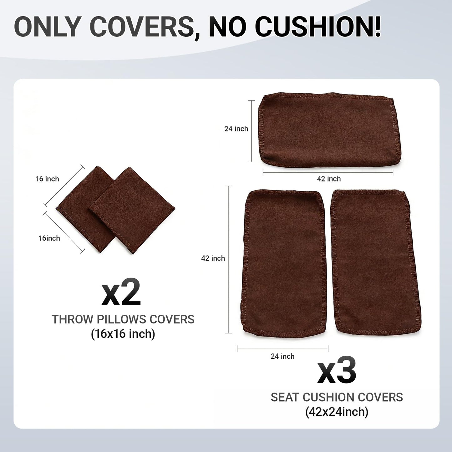 BIBILAB Outdoor Wicker Daybed Covers, Patio Rattan Loveseat Sofa Covers, Cushions Covers, Lounge Furniture Set for Poolside Backyard Porch Covers (Brown)