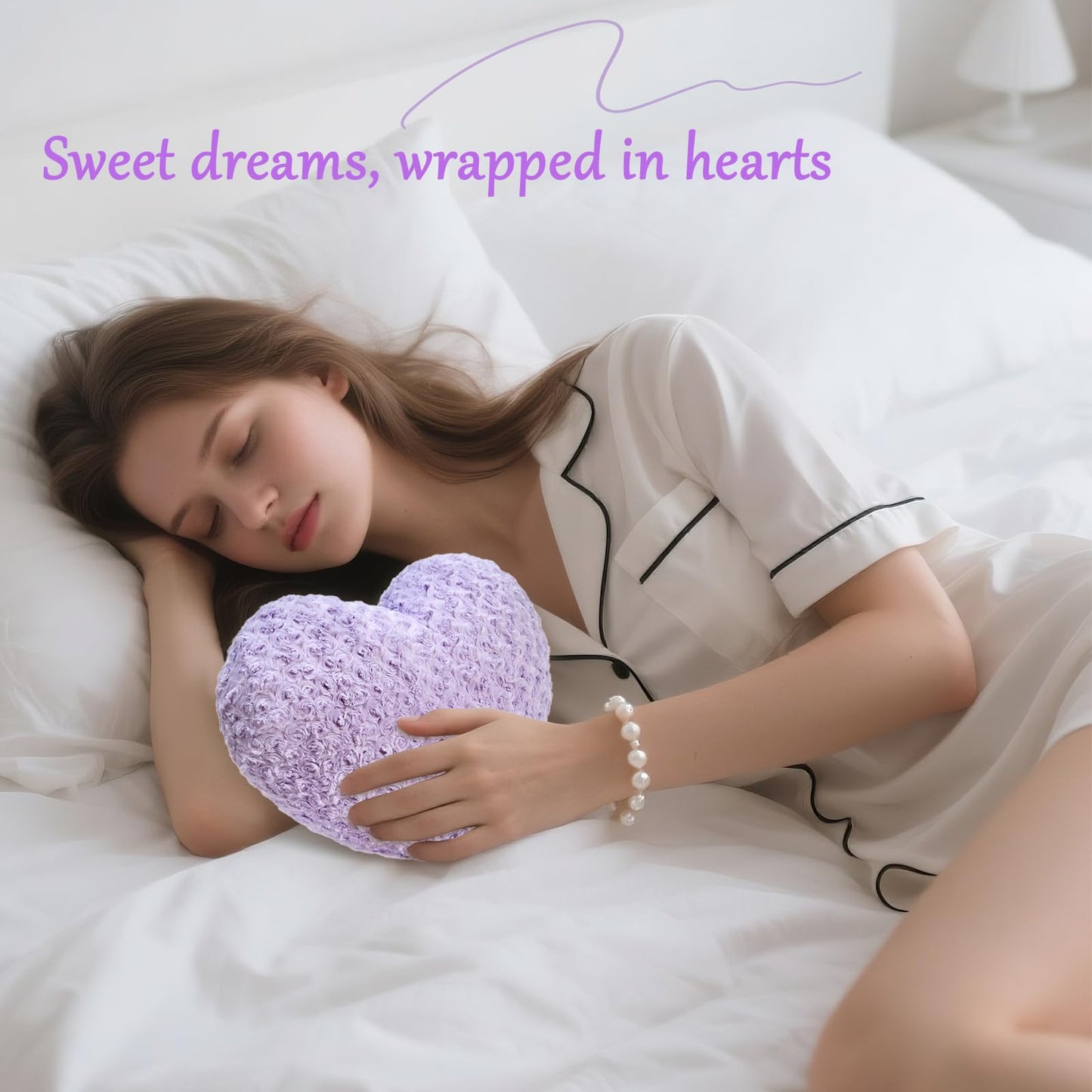 IREMATE Heart Pillow Purple Throw Pillows, Soft Fluffy Decorative Pillows for Bed Couch Chair, Cute Heart Shaped Room Decor Gifts for Valentine Anniversary Birthday Mothers Christmas (Small, 13"x10")