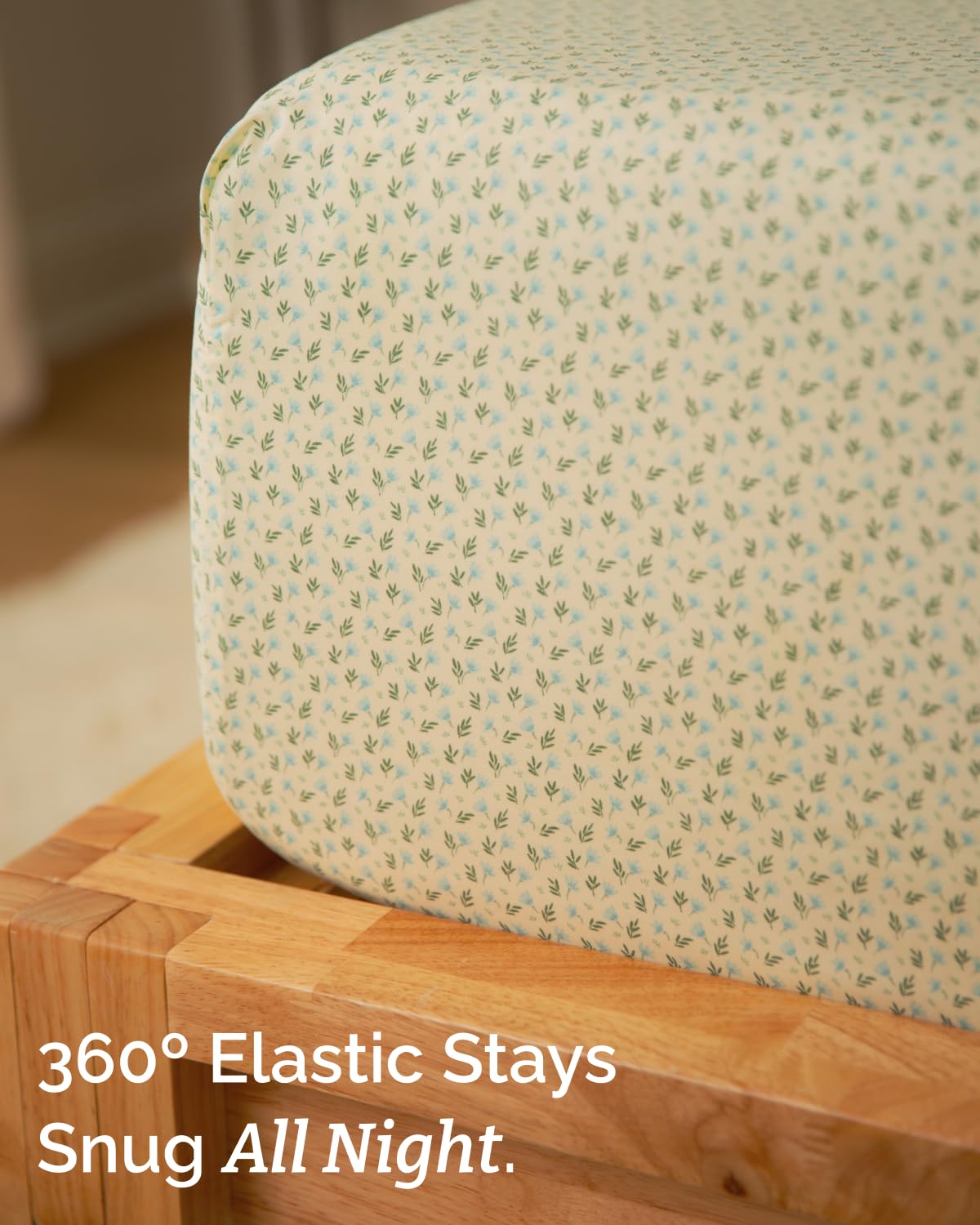 Floral Sheets - Flower Print Bed Sheet Set - 1 Flat, 1 Fitted & 2 Pillowcases w/ Deep Pockets - Comfy, Cozy, Wrinkle & Fade Free - Boho Botanical Bedding - Soft, Breathable & Cooling - Full Size Set