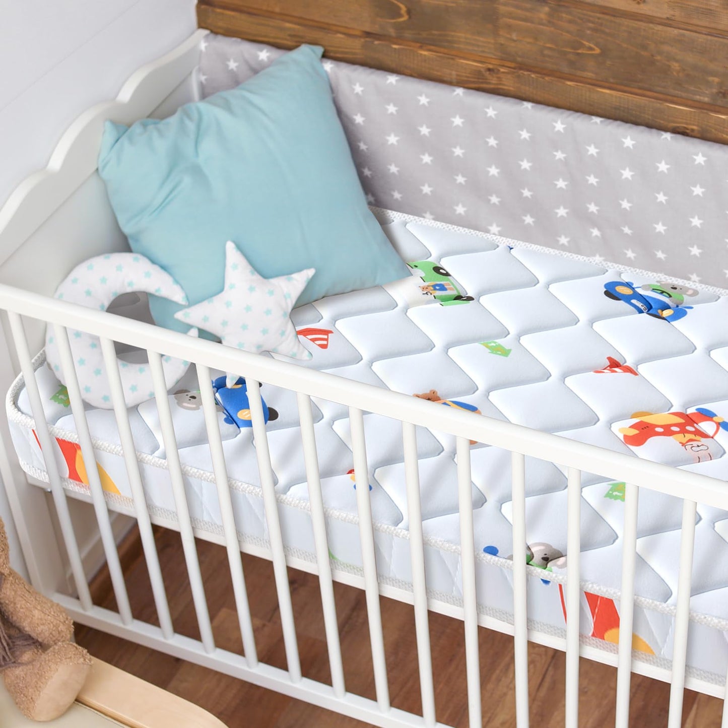 Letmxiu Premium Baby Mattress for Crib and Toddler Bed, 100% Knitted Fabric, Premium Fleece Surface-Hypoallergenic, Soft Breathable, 5" Thick-Firm and Optimal Support, Non-Toxic Crib Mattress