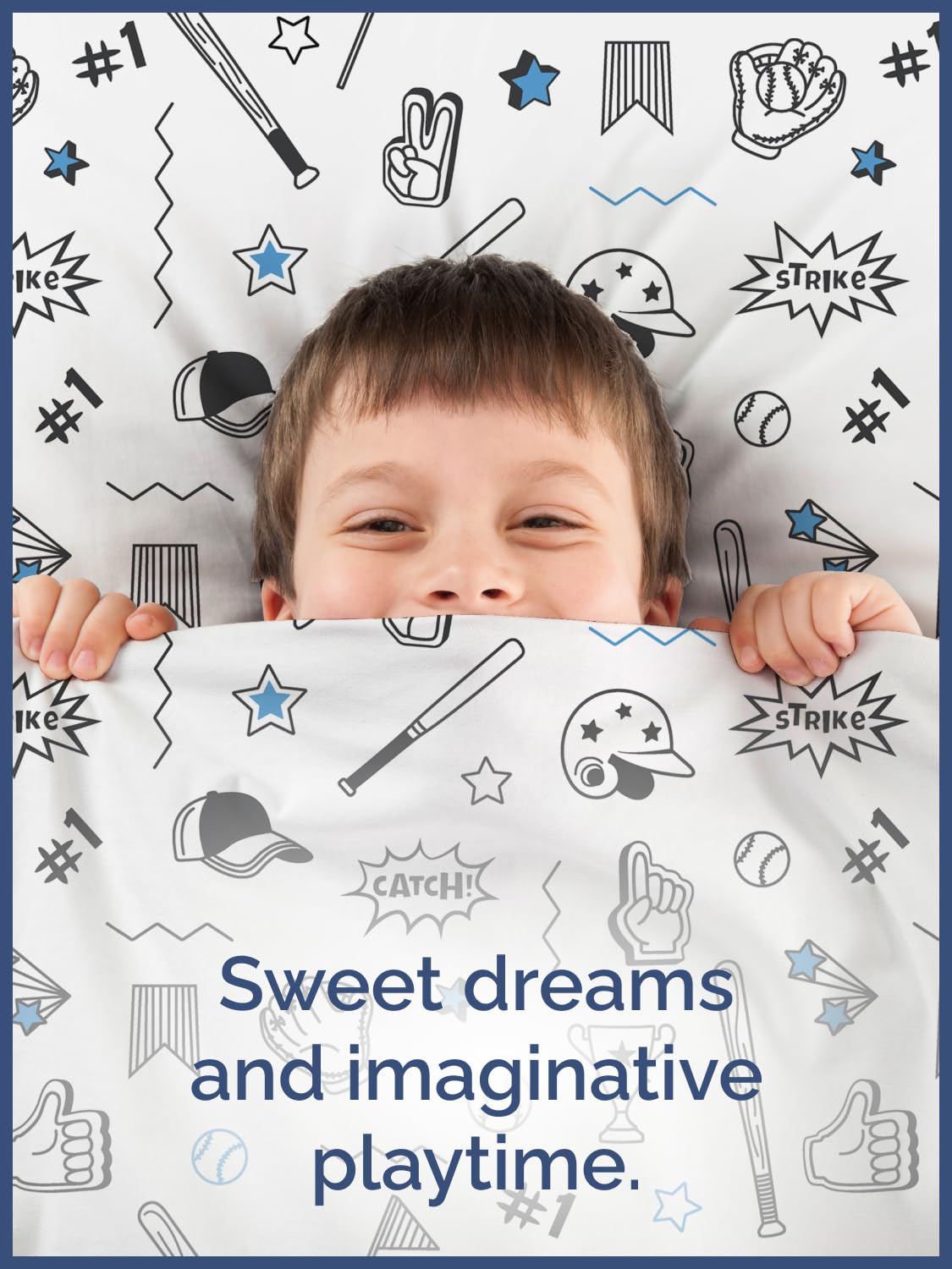 Kids Twin Size Bed Sheet Set - 3 Piece Kids Loft Bed Sheets - Baseball Sports ThemeD Bedding - Soft, Cute & Cozy - Breathable & Machine Washable - Bat & Ball Bed Set for Boys, Girls, Teens & Toddlers