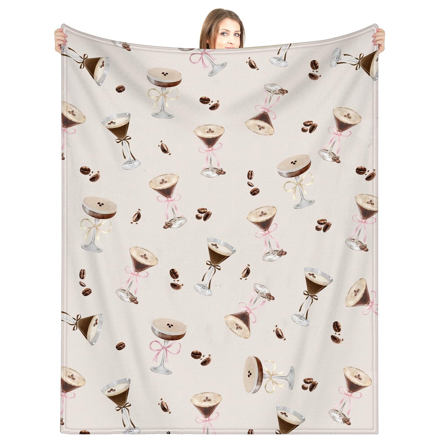 Hahafelt Espresso Martini Birthday Blanket, 60 x 50 Inches A Tini Bit Older Flannel Blanket Decorations for Women Martini Cocktail Birthday Party Bridal Shower Favors Couch Carseat Bed Camping