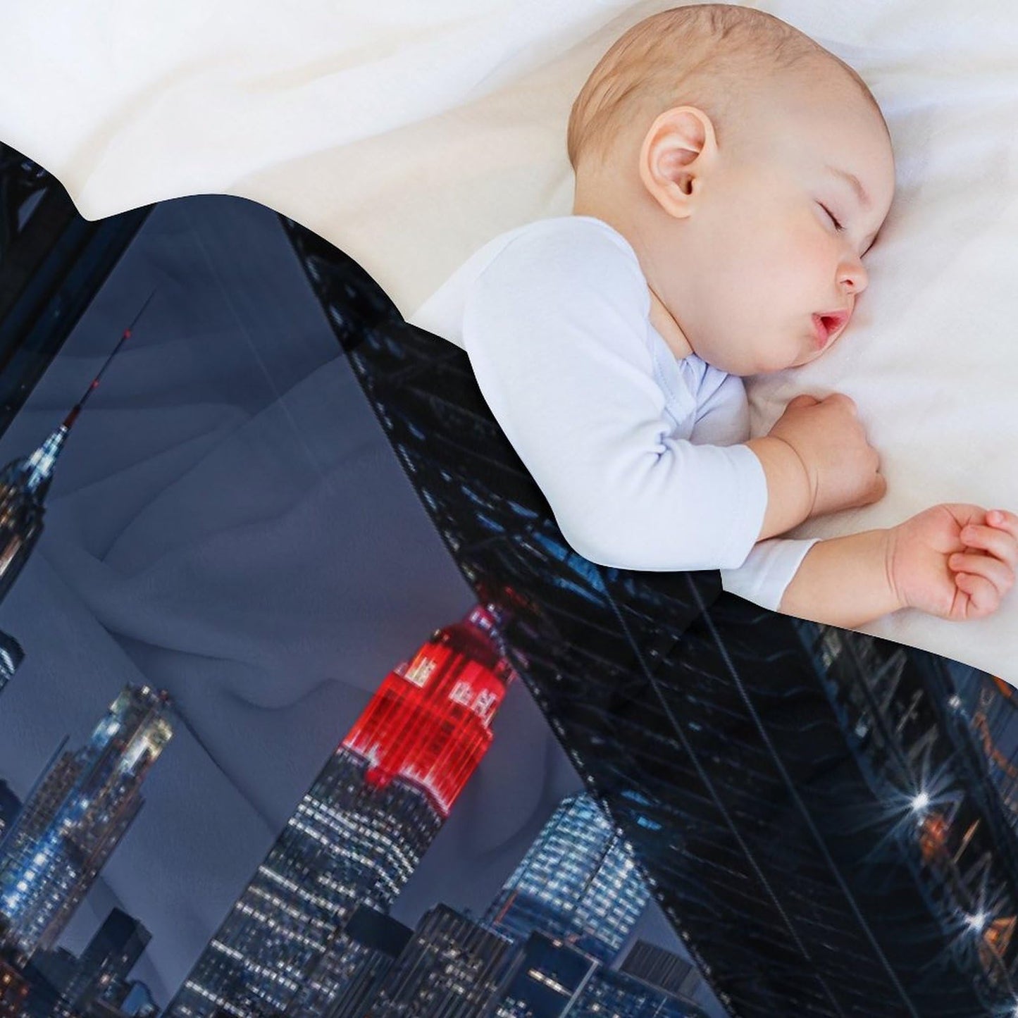 TOWINSFB Fantasy Night Cityscape Flannel Throw Blanket, Soft Lightweight Cozy Warm Neon Light Skyscraper Blanket for Couch Bed Travel- 30"x40"
