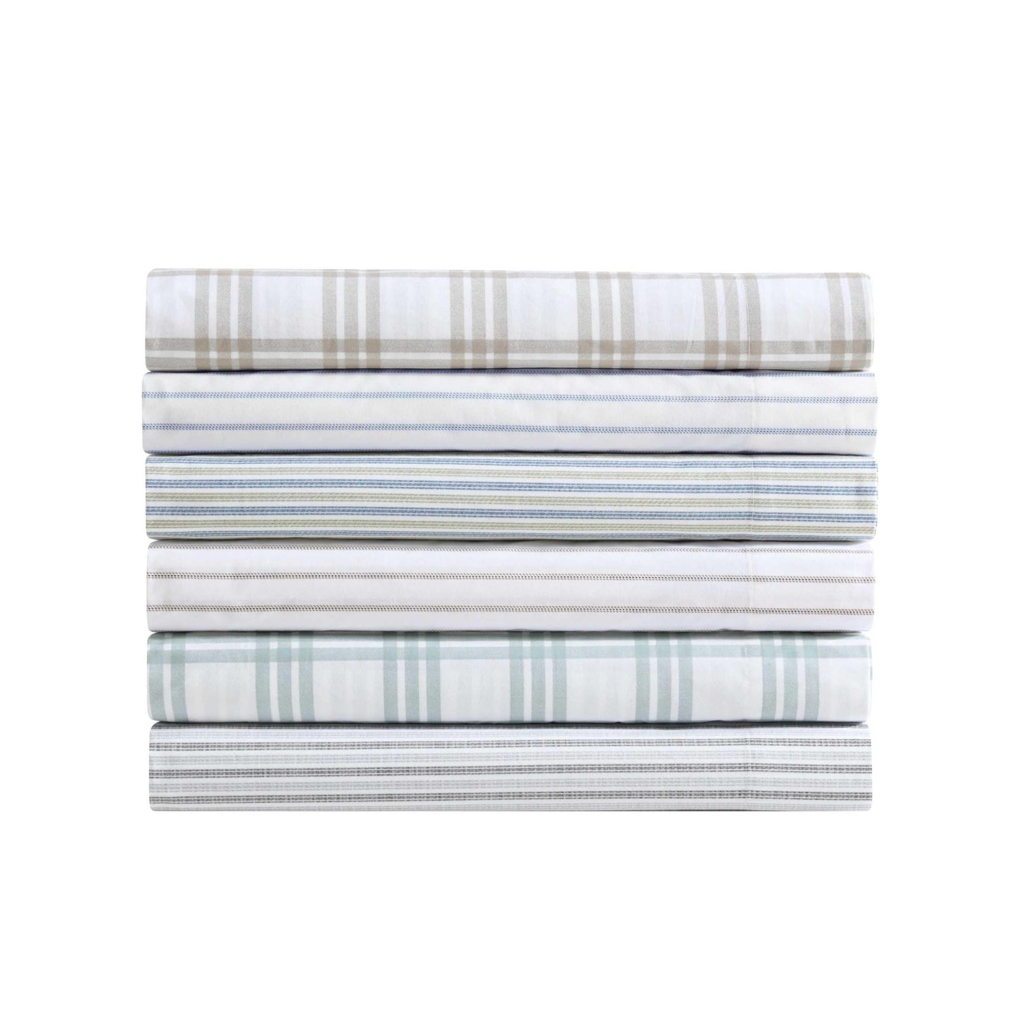 Eddie Bauer - Twin Sheet Set with Fitted Sheet & Pillowcase, 100% Cotton Percale Bedding, Crisp & Cool, Dorm Room Essentials, Essential Stripe Beige