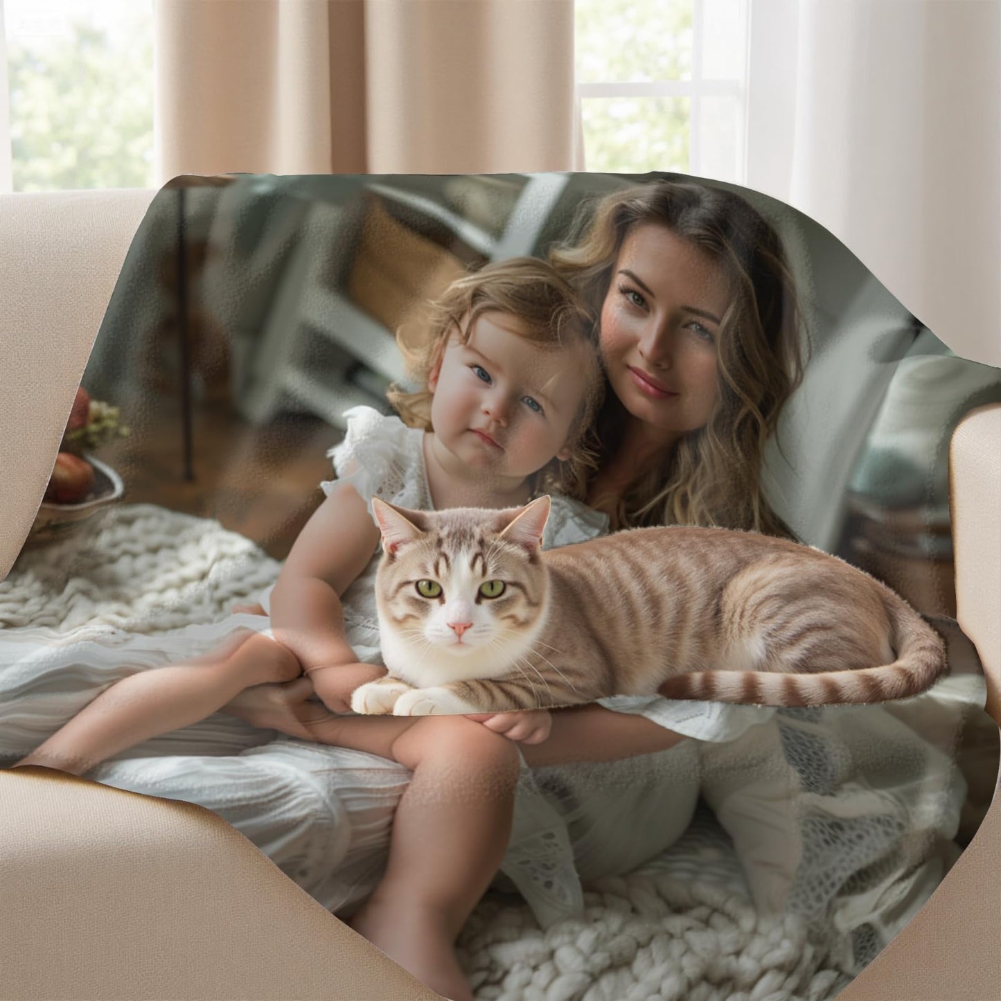 Arktrident Custom Throw Blanket Customized Lightweight Bed Blanket with Image Logo Text Personalized Fluffy Plush Cozy Couch Fleece Blankets 50"X60"