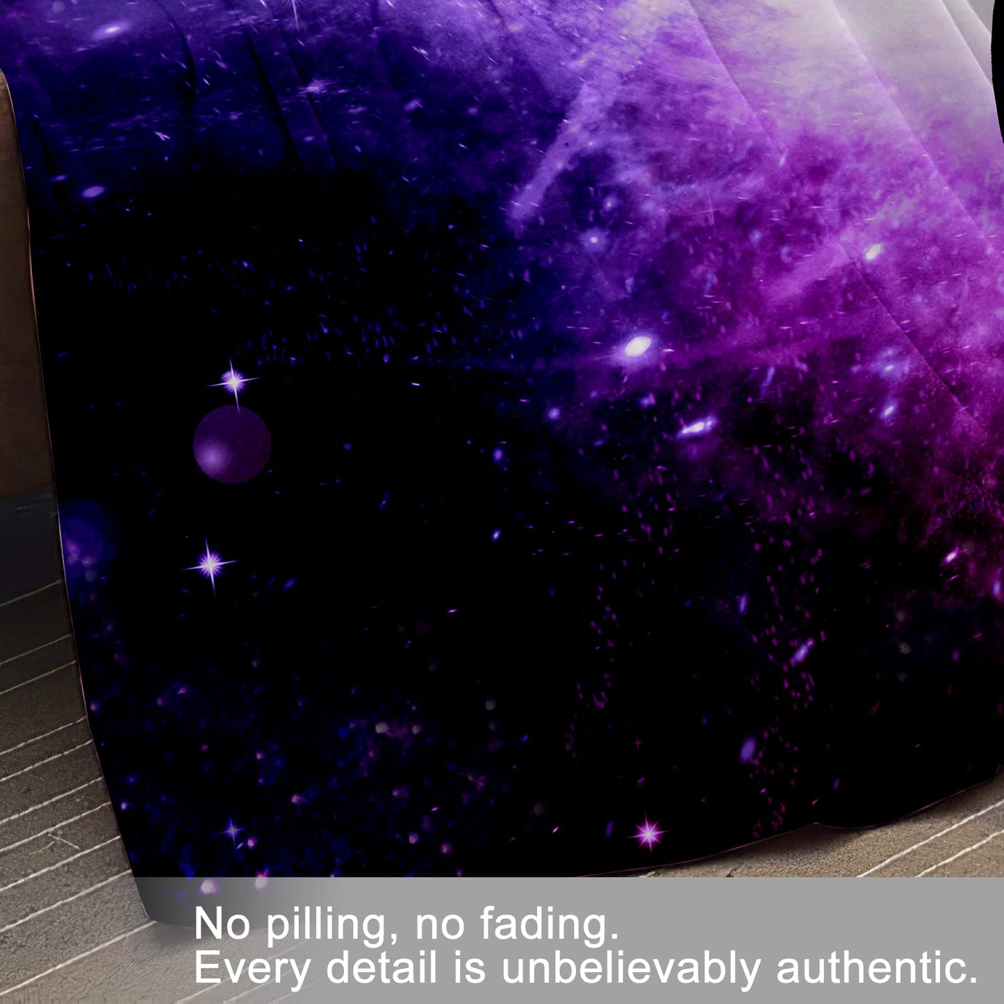 Fleece Throw Blanket 50"x60", Soft Cozy Warm Fuzzy Flannel Plush Blanket Colorful Galaxy Wolf Purple Planet Blue Earth Blanket for Couch, Sofa, Bed, Living Room