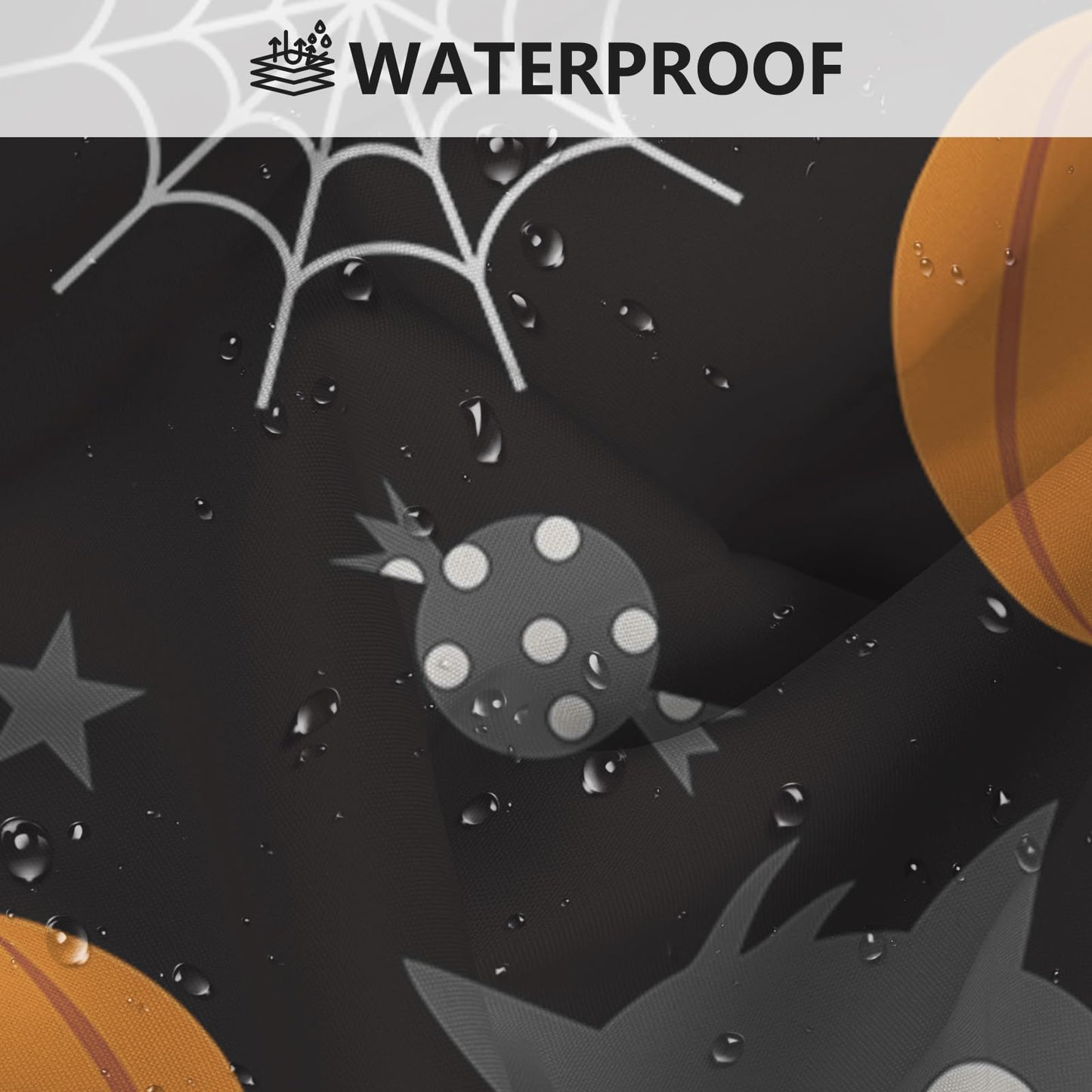 MEHOFOND 4pcs Halloween Boo Shower Curtain Set,Halloween Spooky Shower Curtain Sets,All Hallows' Eve Skull Bat Spider Bathroom Decor for Kids with Non-Slip Rugs Toilet Lid Cover and Bath Mat 72x72 in