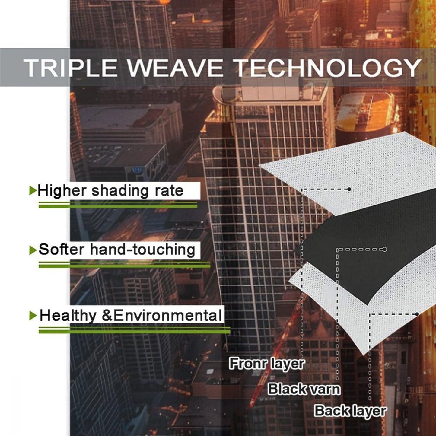 TOWINSFB Fantasy Skyscraper Cityscape Blackout Curtains for Bedroom/Living Room, Sunset Architecture Building Grommet Curtains Thermal Insulated Window Drapes, 2 Panels, Each 21W x 45L