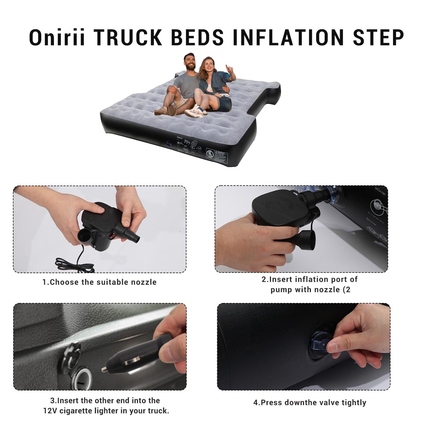 Onirii Camping Pickup Truck Bed Air Mattress for 5.5-5.8 Ft
