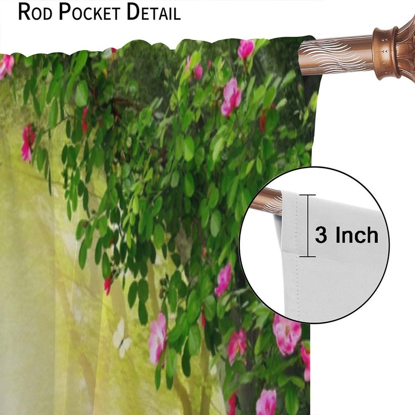 Enchanted Woodland Curtain, Fantasy Fairy Tale Butterfly Tree Mushroom Jungle Rainforest Nature Scenery Window Drapes for Kids Bedroom Living Room 42" W X 45" L(30% Blackout)