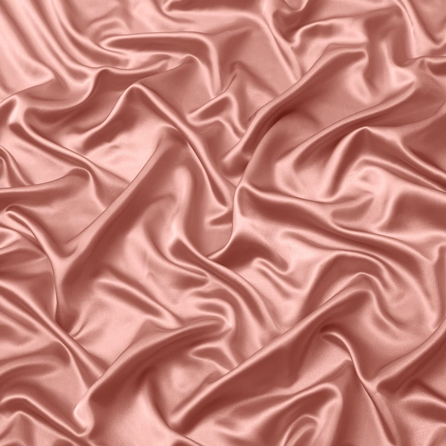 VACVELT 3pcs Extra Deep Pocket Satin Fitted Sheet Set King Bed Set, Rose Gold Bottom Sheet Fit 18-24 Inch Deep Pocket Mattress, Silky Bedding Set Soft & Ultra Deep Fitted Sheet & 2 Pillowcase