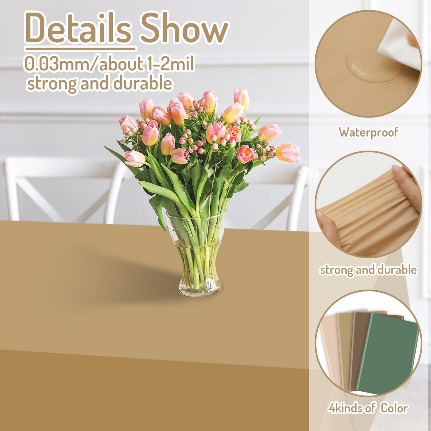 Whaline 4Pcs Woodland Themed Plastic Tablecloth Sage Green Brown Rectangle Table Cover Waterproof Table Cloth for Forest Party Table Decoration Supplies, 54 x 108 Inch