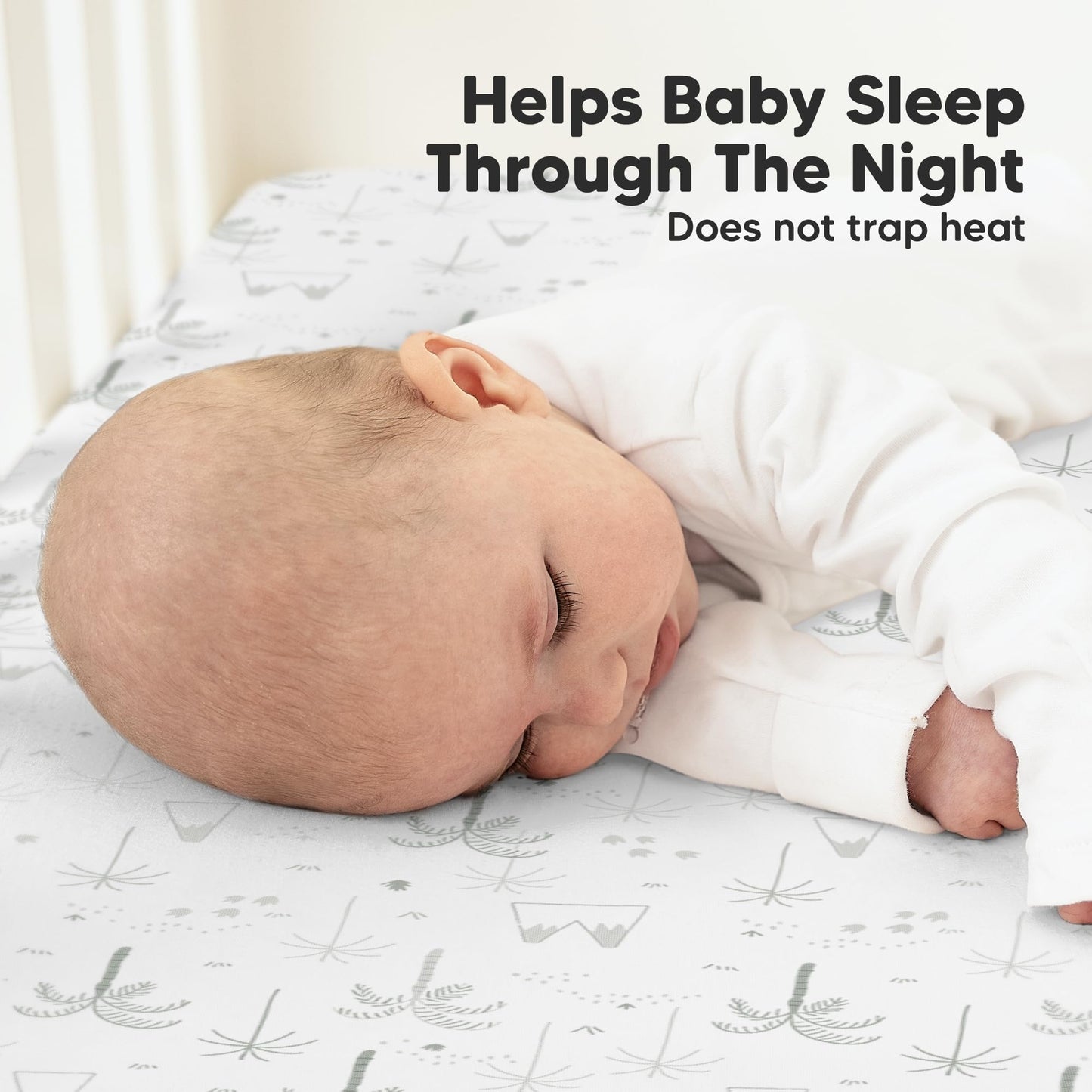 KeaBabies 2-Pack Organic Cotton Crib Sheets for Boys, Girls - 52x28 Fitted Crib Mattress Sheet Neutral, Breathable Cover for Baby Bed Set, Toddler Mattress, Soft & Cute Prints (DinoDood)