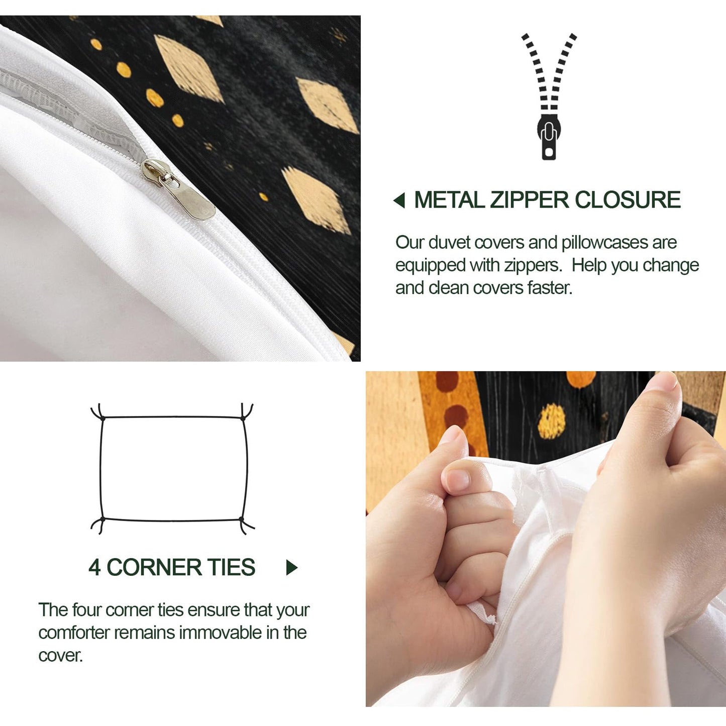 GKPLY Tribal Geometric Duvet Cover King, Ethnic Abstract Bedding Set with Zipper, Boho African Duvet Cover with 2 Pillowcases, Reversible 3 Pieces Earth Tone Bedding, Easy Care