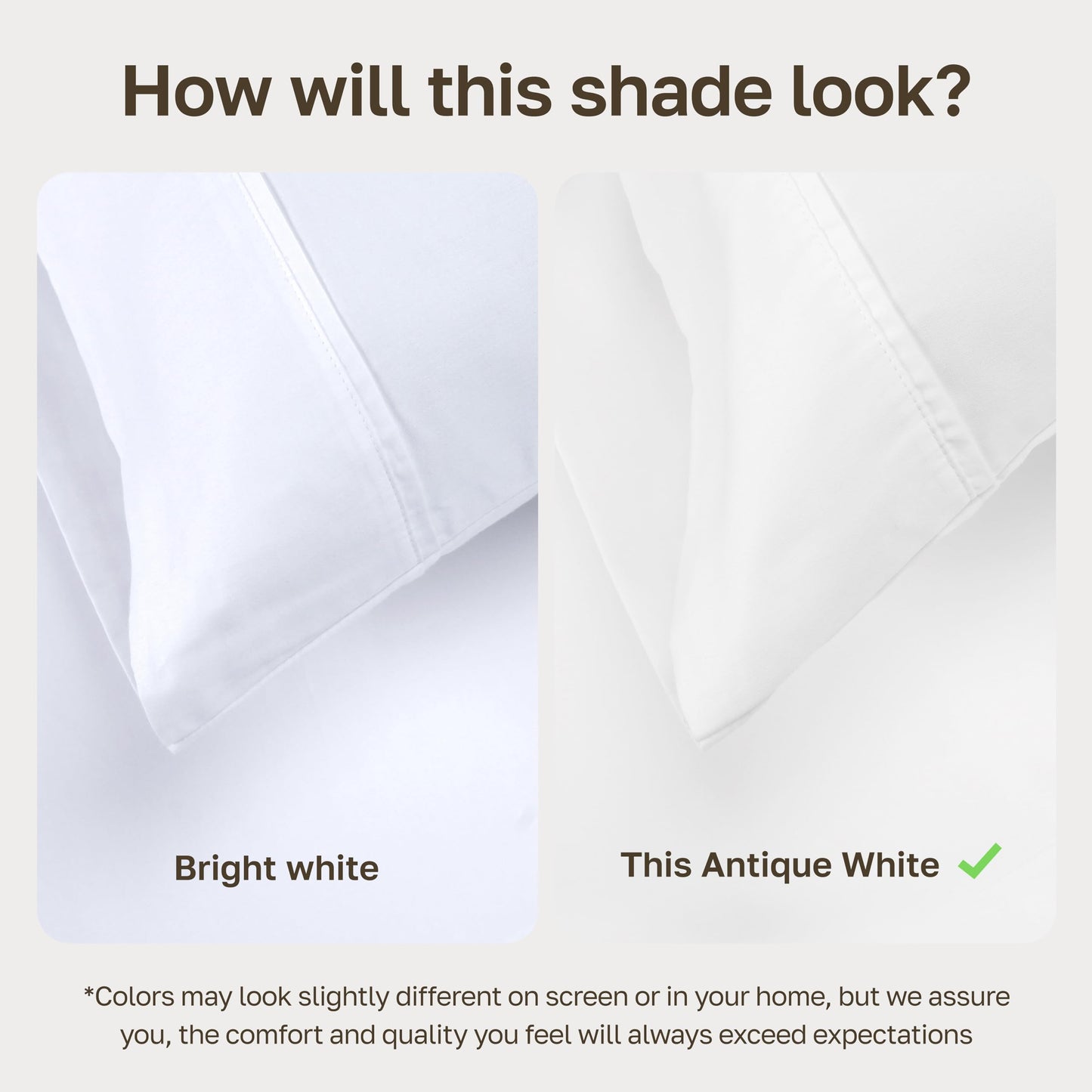 California Design Den Soft 100% Cotton Queen Size Bed Sheets Set, 400 TC Good Housekeeping Award Winner, Silky Sateen Weave with Deep Pockets, Long Staple Cotton Queen Bed Sheet Set - Antique White