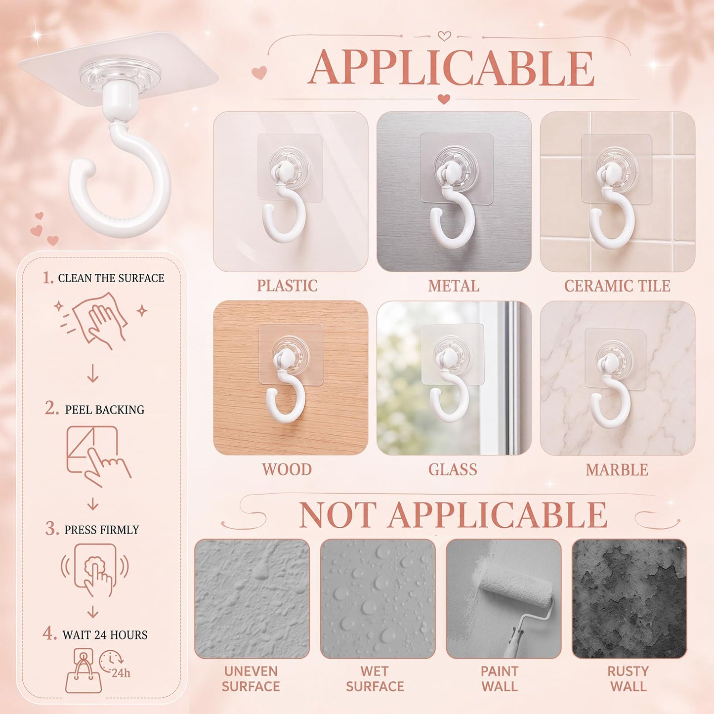 CrystalSylara 8 Panels Lace Bed Canopy Curtains with 10 Ceiling Hooks 40 x 84 and 30 x 84 Inch Curtains for Queen Size Bed Dorm Bedroom No Drill Romantic White Lace Canopy Tie Top DIY Setup