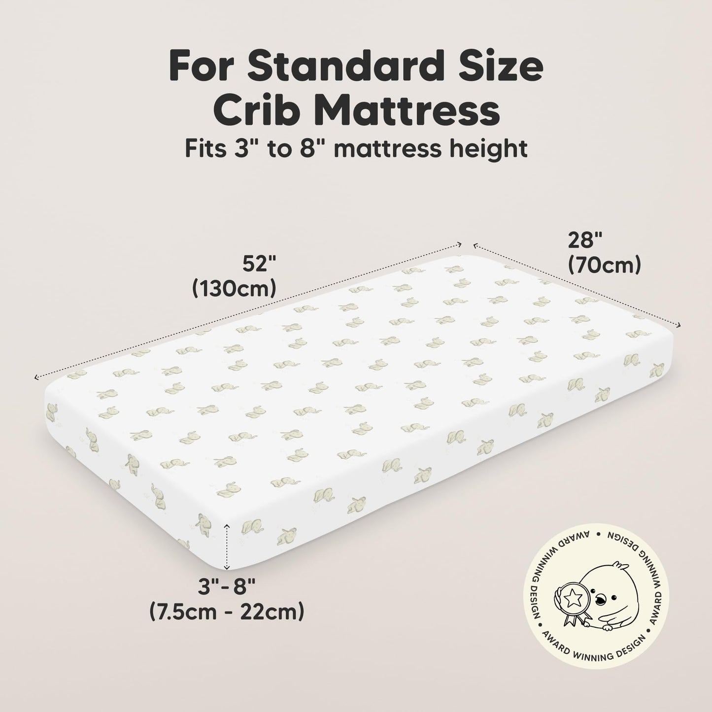 KeaBabies 2-Pack Organic Cotton Crib Sheets for Boys, Girls - 52x28 Fitted Crib Mattress Sheet Neutral, Breathable Cover for Baby Bed Set, Toddler Mattress, Soft & Cute Prints (Elly)