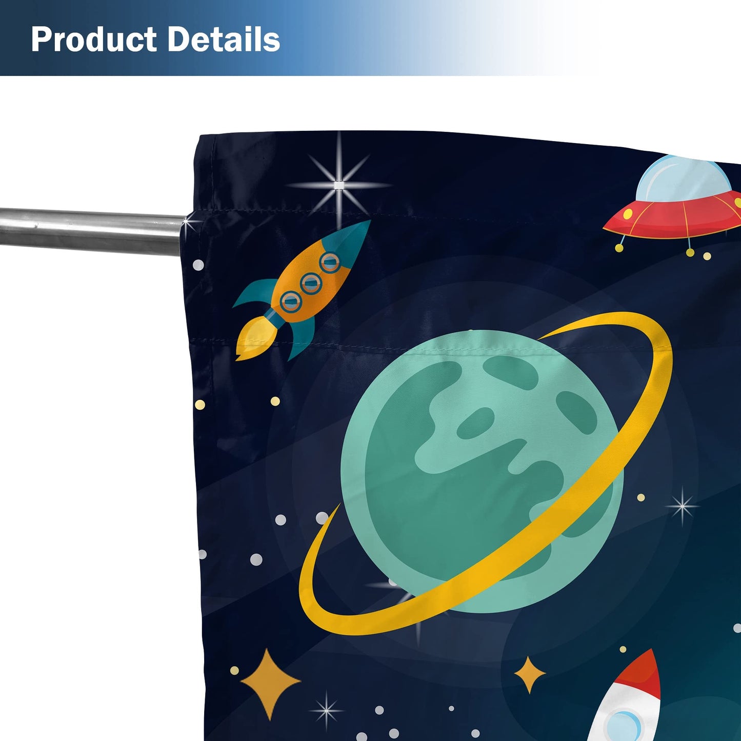 Yilinata Outer Space Window Curtains for Kids Boys Girls Universe Planet Galaxy Astronaut Baby Living Room Bedroom Nursery Toddler Home Rod Pocket Drapes Party Decor Durable Fabric 84 in x 84 in