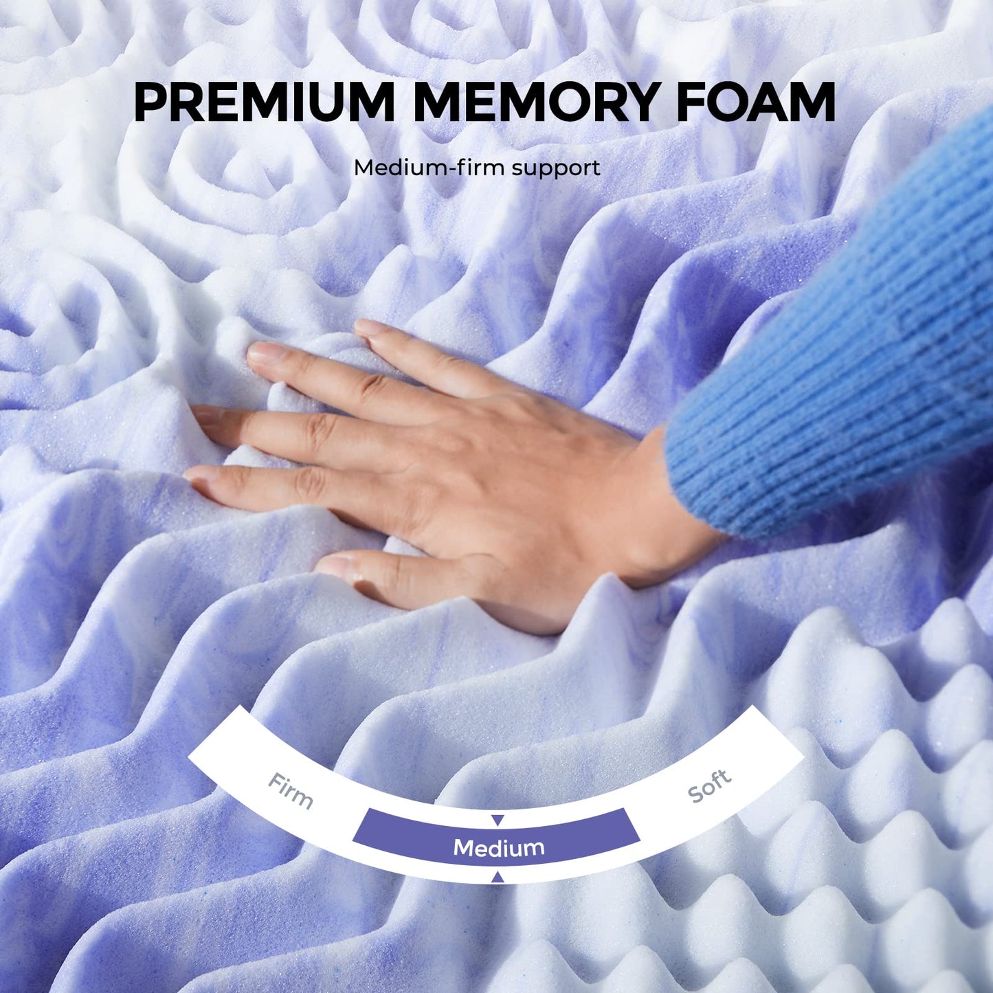 Dreamsmith Queen Mattress Topper, 3 Inch 7-Zone Memory Foam Mattress Topper, Gel Infused Foam Mattress Topper for Pressure Relief, Made with CertiPUR-US® Certified Foam, Oeko-Tex Certified