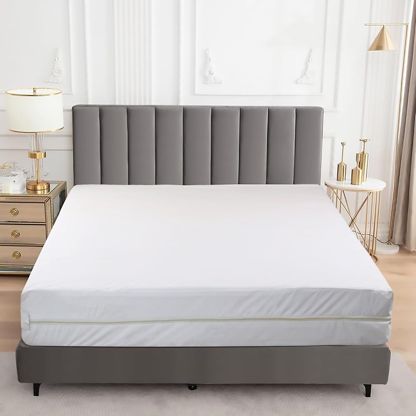 Full Mattress Protector Encasement with Zipper – Waterproof Mattress Protector Full Size – Soft, Breathable & Noiseless Zippered Mattress Cover – Fits Up to 12”