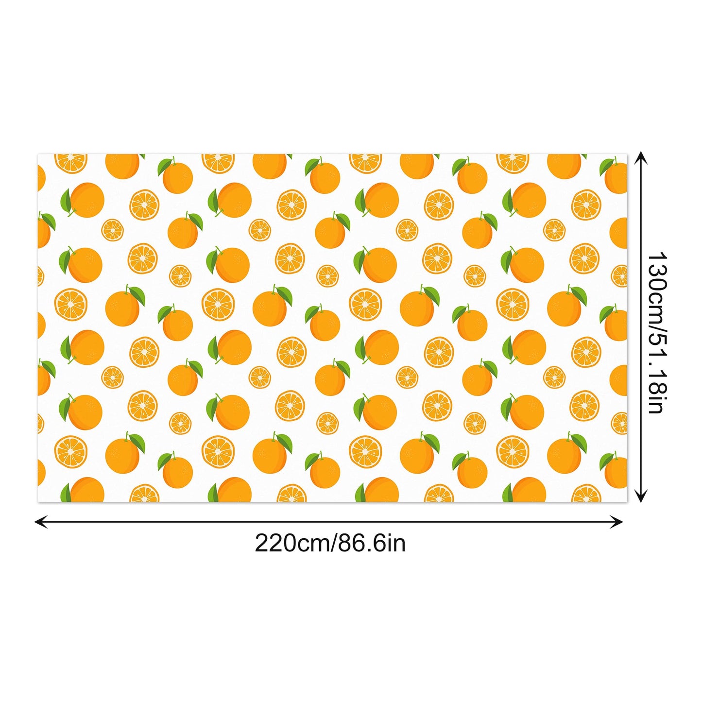 CC HOME 1Pc Tangerine Party Plastic Tablecloth 54 x 87 Inch Long Table Cover, Summer Fruits Party Tablecover for Orange Theme Kids Baby Shower Birthday Dinner Picnic Kitchen Event
