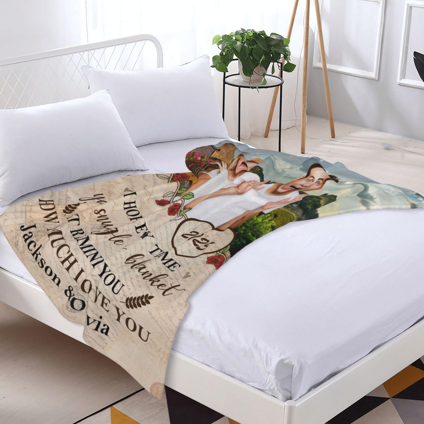 BHSHOH Personalized Couple Photo Blanket for Girlfriend Boyfriend Love Custom Anniversary Blanket Gifts for Husband Wife Wedding Valentine’s Day Gifts Man Woman Throw (12)