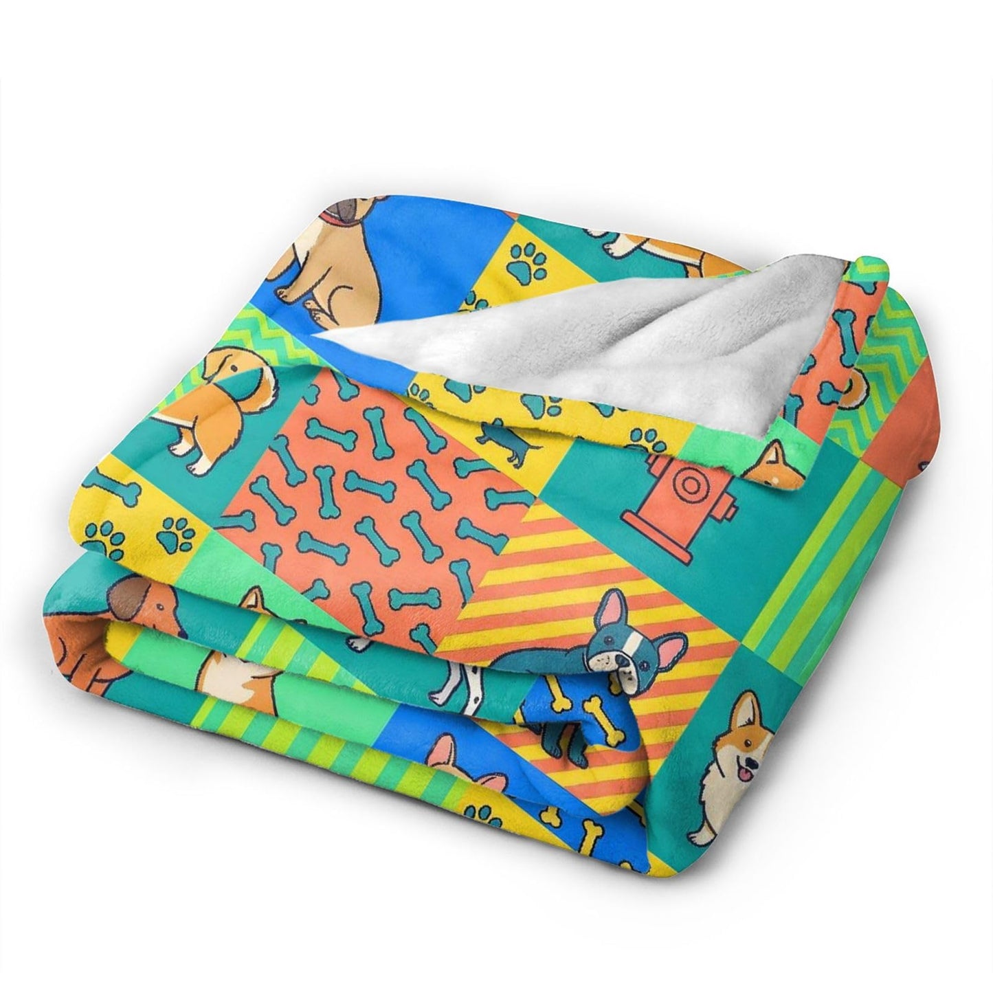 Gbuzozie Cute Dogs Paws and Bones Fleece Blanket Lightweight Ultra-Soft Pet Animal Gift for Dog Lover Throw Blanket for Sofa Couch Bed Camping Travel - Super Soft Cozy Microfiber Blanket 60"X50"