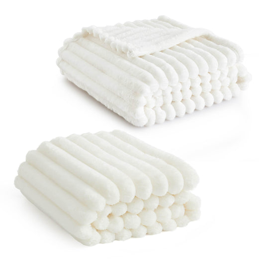 Bedsure White Throw Blanket for Couch, White, 50x60 Inches
