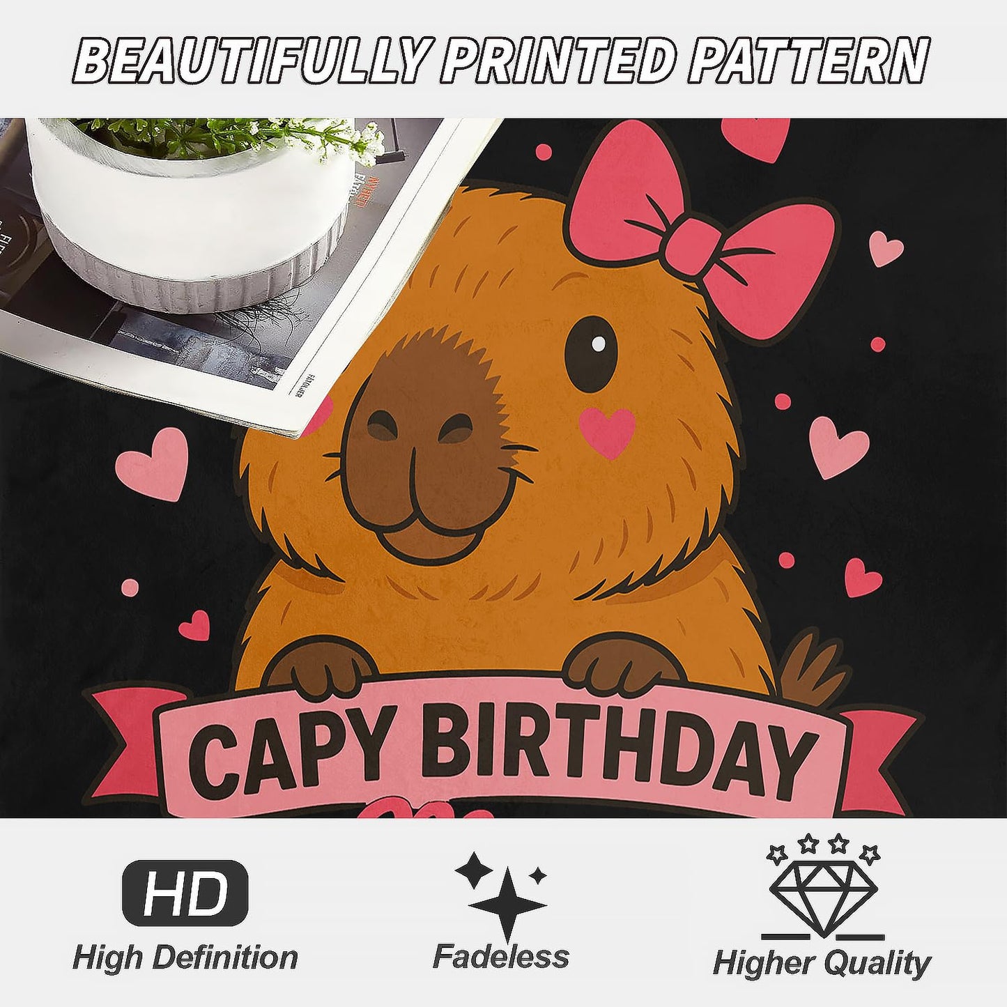 YISUMEI Capybara Gifts Throw Blanket, 50"x60", Cute Capybara Birthday Mom Cozy Blanket for Women, Mom and Grandma, Ultra Soft Plush Fleece Flannel Blanket for Couch & Bed, Room Decor