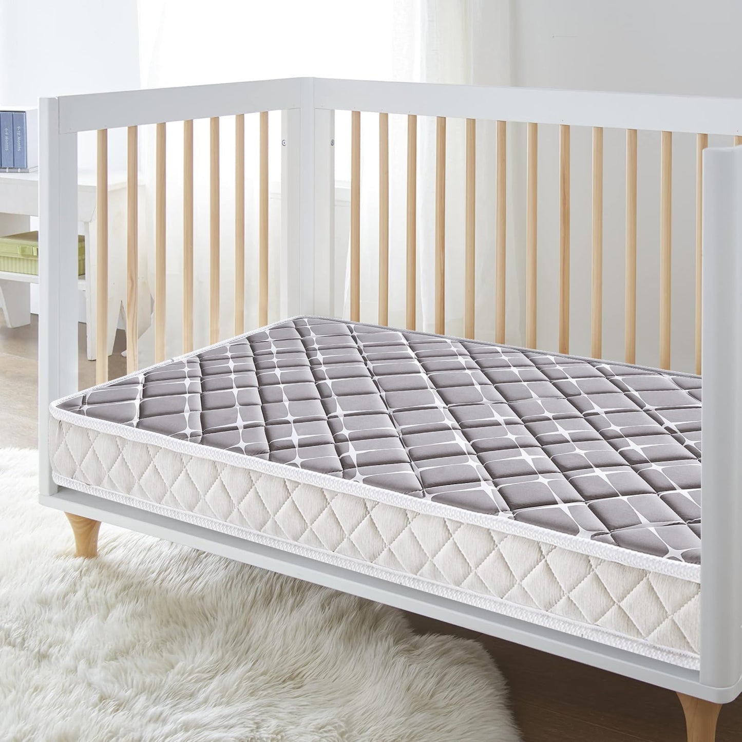 Tiankehan Premium Hypoallergenic Baby Crib Mattress and Toddler Mattress - 52" x 27.6" x 5" - Breathable - Firm Soft - Fits Standard Cribs and Toddler Beds