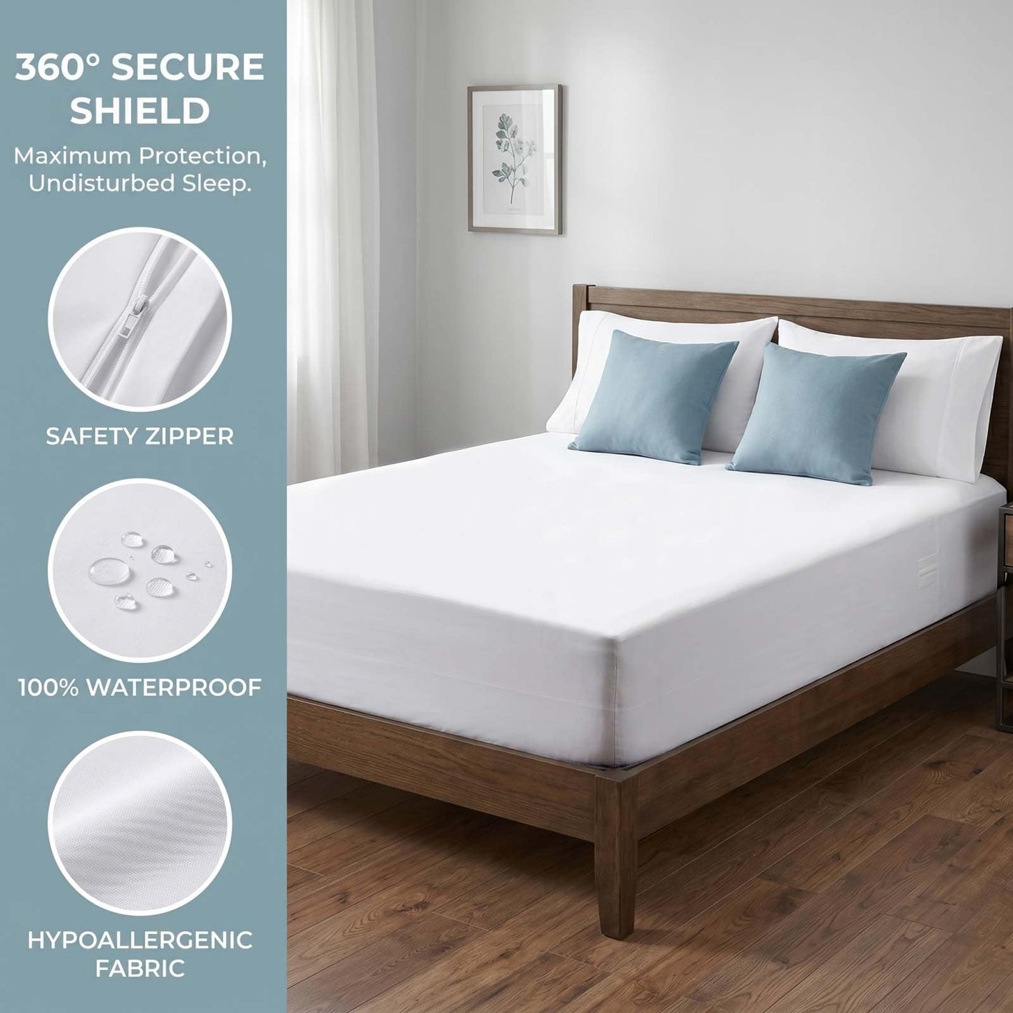 Mattress Encasement Twin XL, Mattress Protector Zippered Premium Quality Hypoallergenic Encasement-Fully Encased-9 Inches Deep