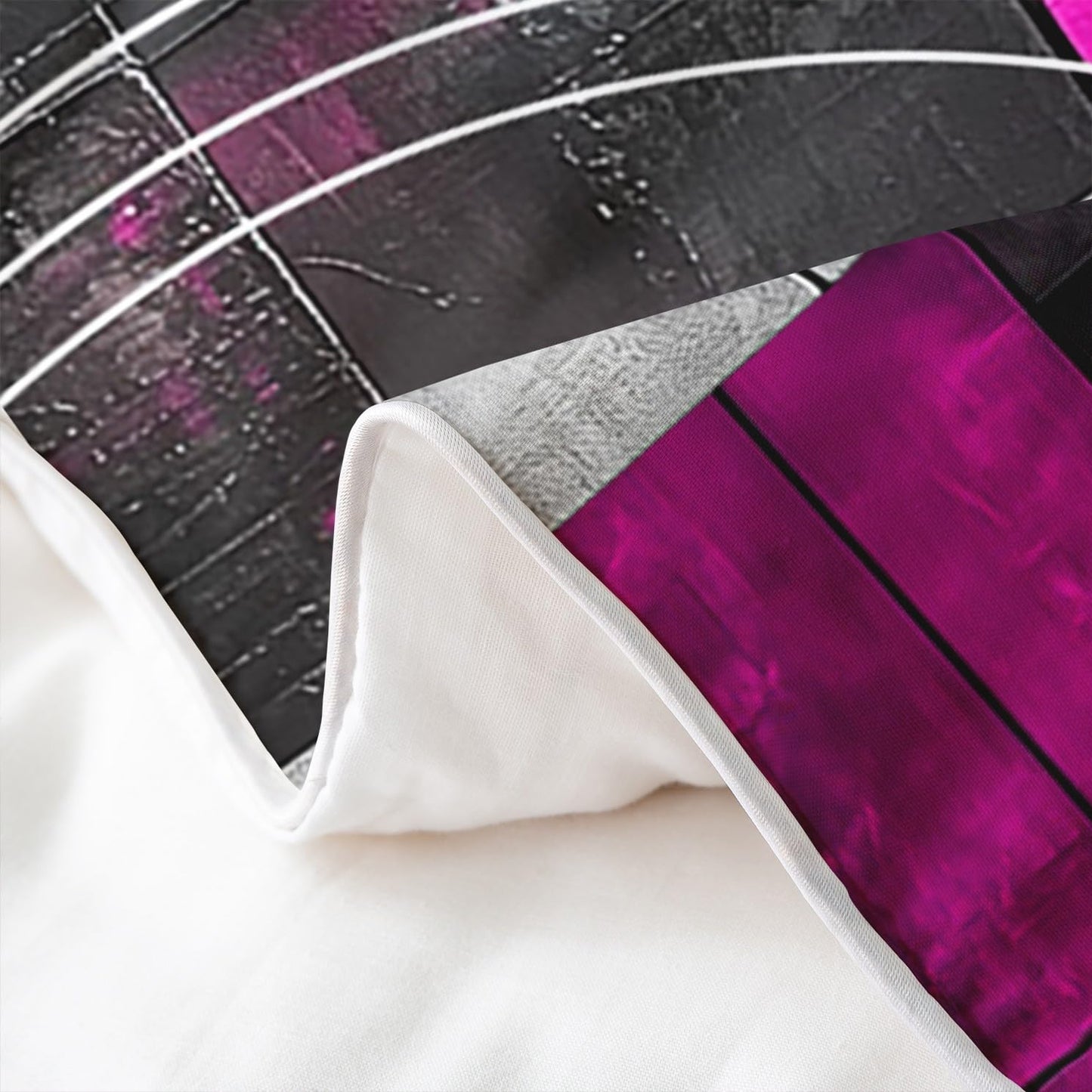 jejeloiu Purple Black Duvet Cover 100% Cotton King Size Kids Abstract Geometric Comforter Cover for Boys Girls Teens Modern Art Bedding Set Breathable Soft Room Decor