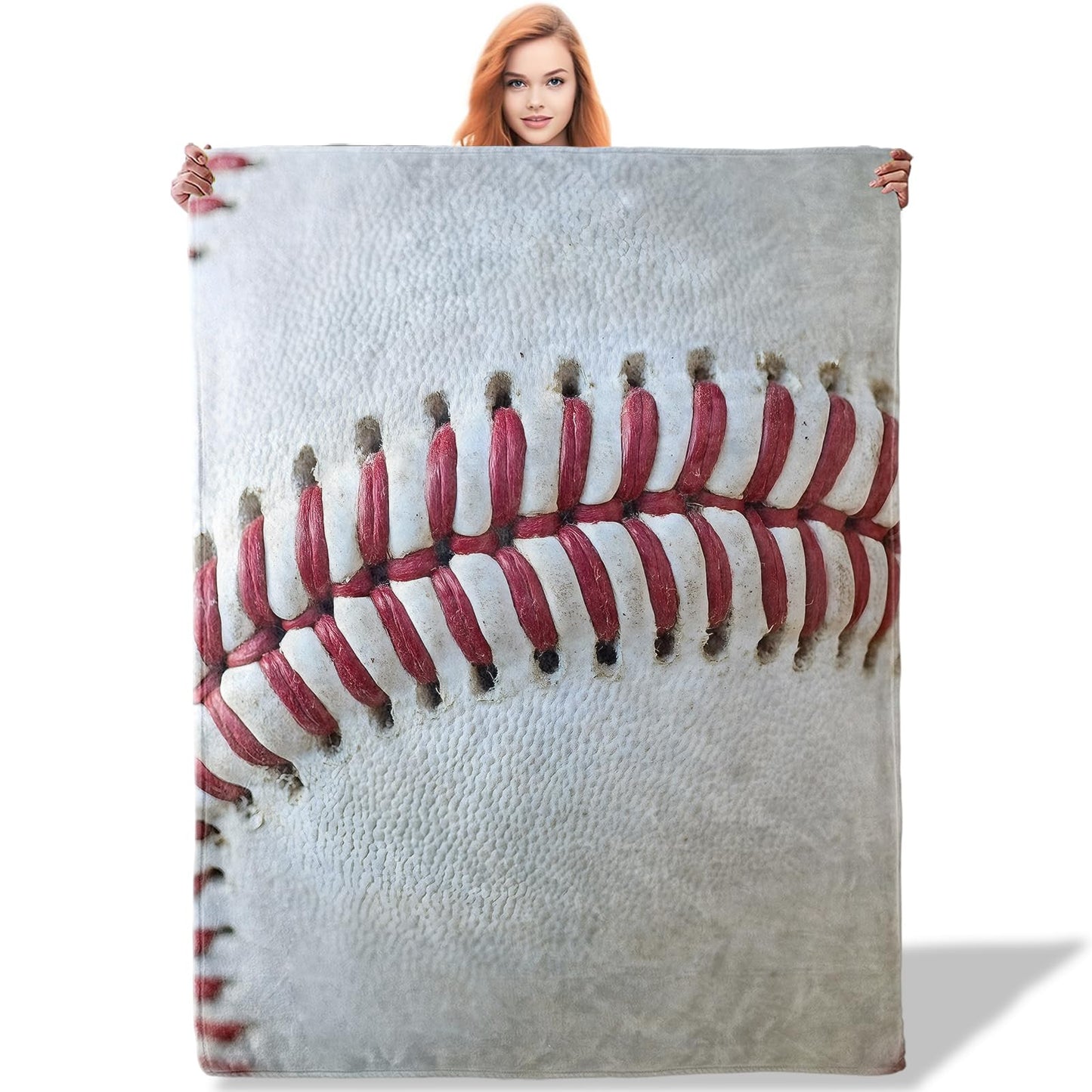 Plistiz Baseball Throw Blanket 60"x80", Soft Flannel Baseball Theme Blankets for Living Room Couch, Home Decor Gifts for Adults and Women