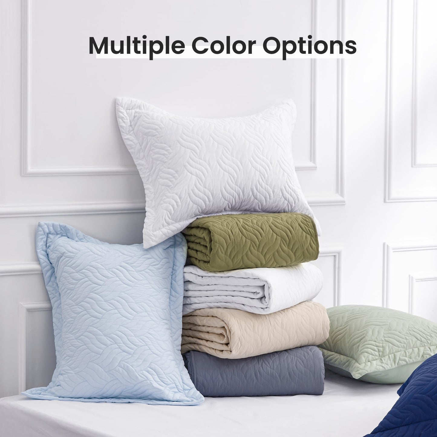 Love's cabin California King Size Quilt Bedding Set Olive Green Bedspread - Cal King Summer Lightweight Bedspread Comforter - Wave Pattern Coverlet for All Season - 3 Pieces (1 Quilt, 2 Pillow Shams)