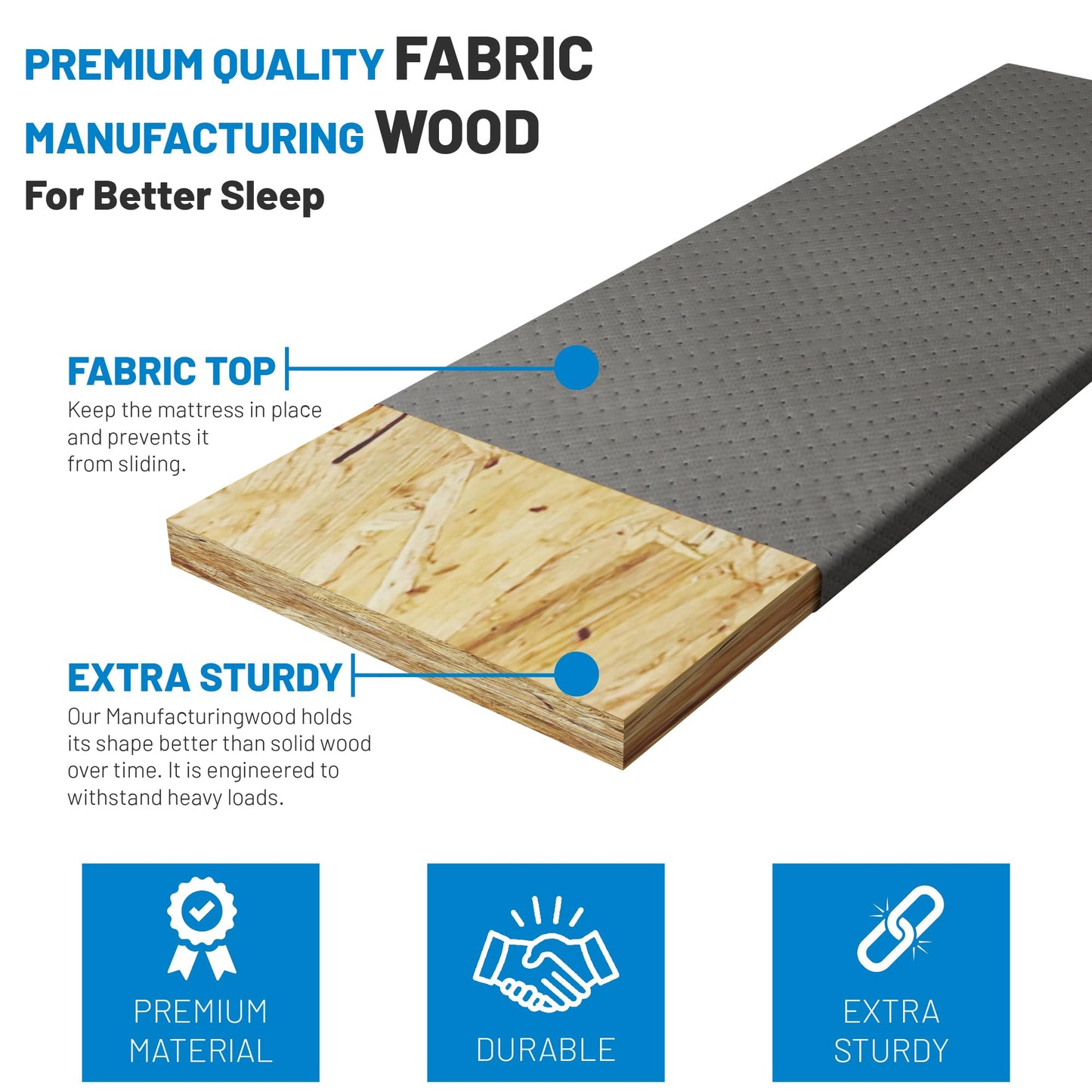 Greaton, Heavy Duty Sleeper Sofa Bed Support Board, 48" x 35.5" Wood Base to Fix Sagging Mattresses, Reinforced Under Cushion Panel, Pull Out Couch Mattress Boards, Easy Installation
