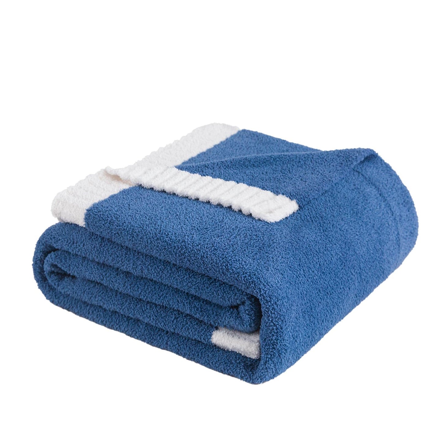 Ankwos Soft Fuzzy Throw Blanket - Blue Cozy Warm Knit Fluffy Plush, Lightweight & Breathable, Throw for Bed, Chair, Sofa, Couch, Outdoor, 60"X80", Oeko-TEX Certified