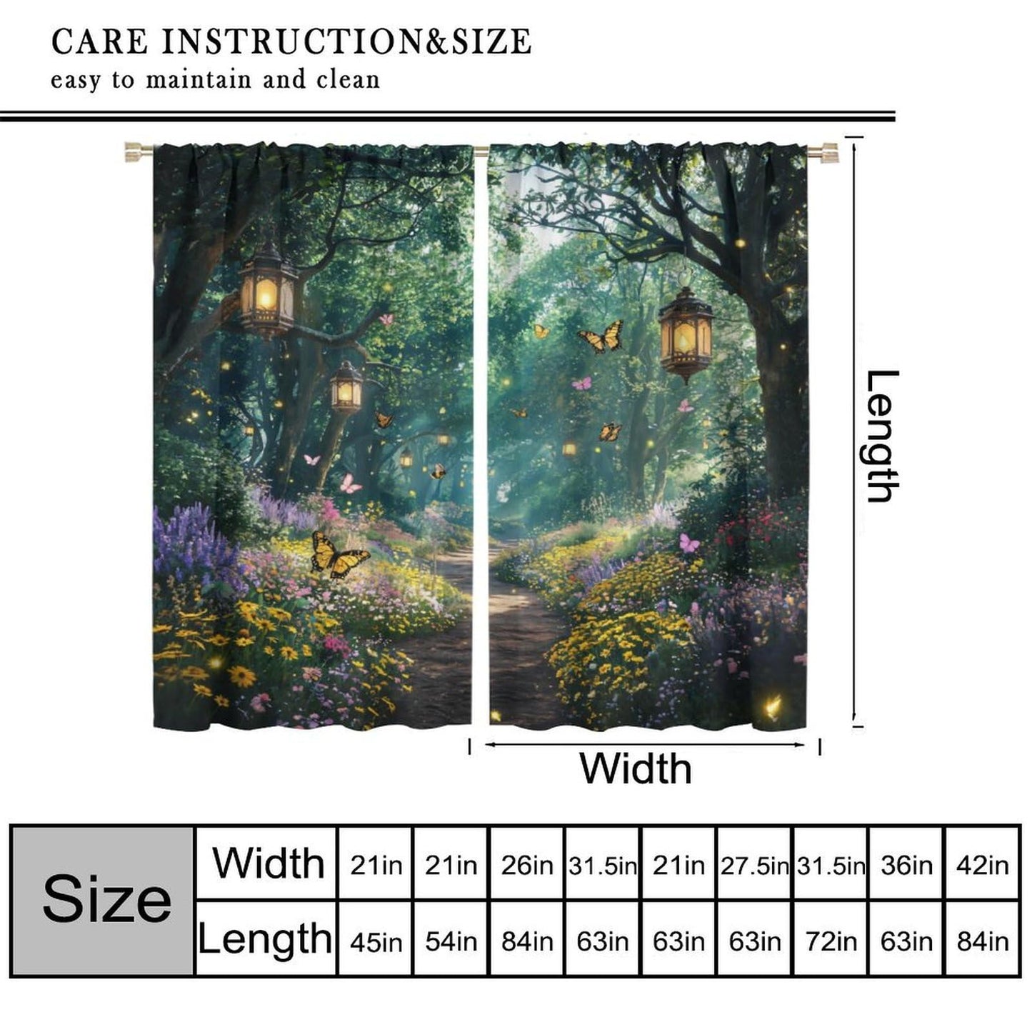 UFUH Fantasy Forest Curtains,Nature Spring Scenery Landscape Blackout Window Treatments for Bedroom Living Room,2 Panels Set Total Size 42 x 45 Inch
