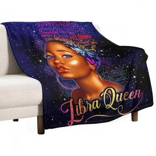 African American Woman Bedding Fleece Throw Blanket, Beautiful Cute Black Grils Inspirational Quotes All Season Flannel Soft Warm Microplush Lightweight Thermal for Sofa Bed Bedroom 40"x50"