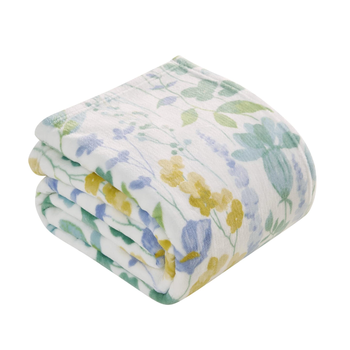 Creative Home Ideas Oversized Plush Throw Blanket 60" x 70", Talia Floral Chambray Blue