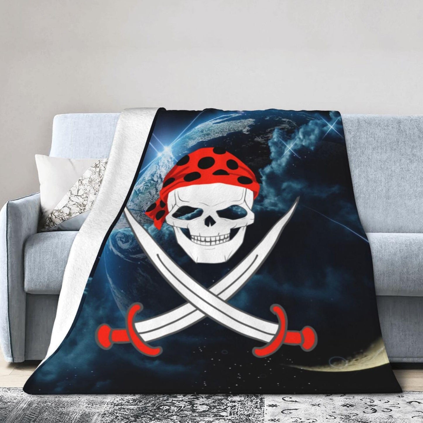 Pirate Blanket Super Soft Flannel Blanket Comfy Cozy Throw Blanket Couch Lightweight Blankets for Living Room Bedroom 40"x30"