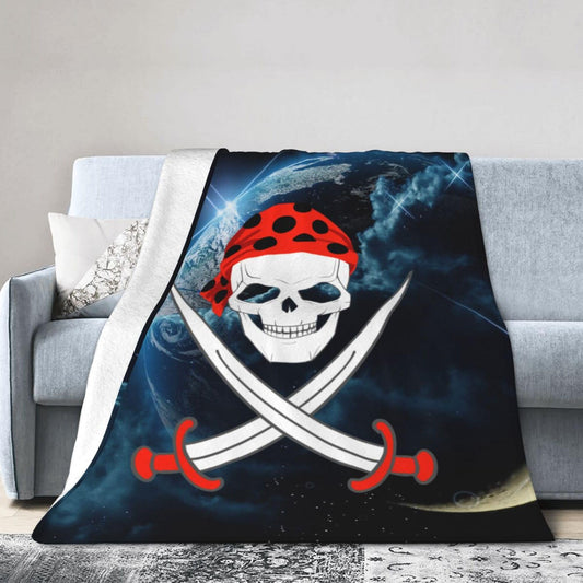 Pirate Blanket Super Soft Flannel Blanket Comfy Cozy Throw Blanket Couch Lightweight Blankets for Living Room Bedroom 40"x30"