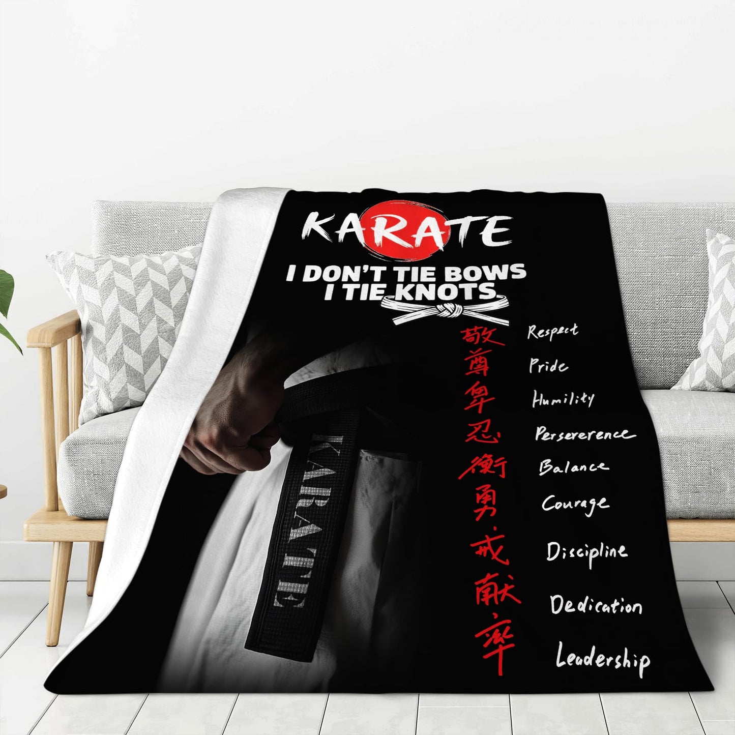 Uphomart Karate Gifts Blanket, Karate Throw Blankets, Gift for Men Women Boys Girls Lover Adult Cozy Fleece Flannel Bedding Stuff Plush for Couch Sofa Bed Decor 40"X50"