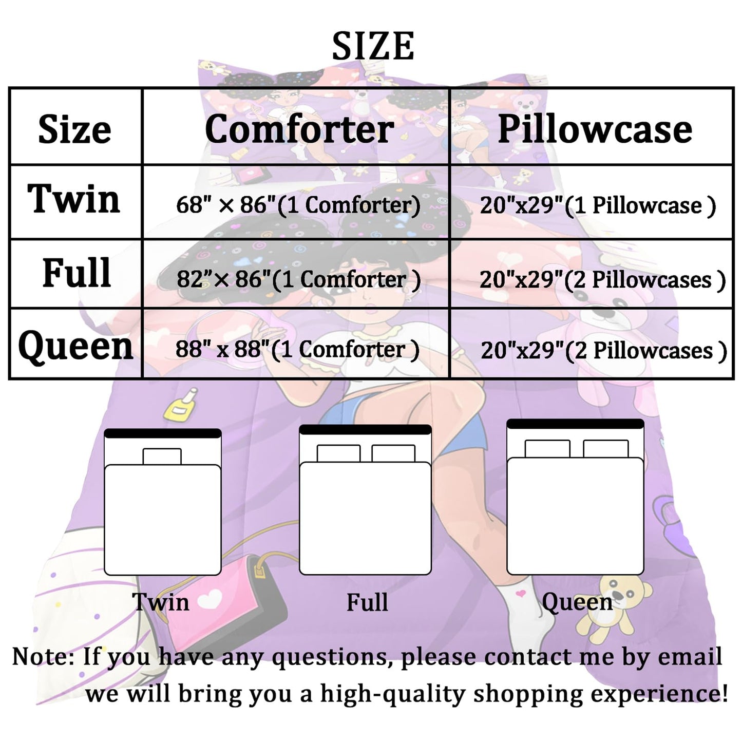 Black Girl Comforter Set - Kids Comforter Sets for Girls Girl Comforter Set Girls Twin Bedding Set Twin Comforter Set for Girls Kids Bedding Sets for Girl Bedroom with 1 Comforter with 1 Pillowcases